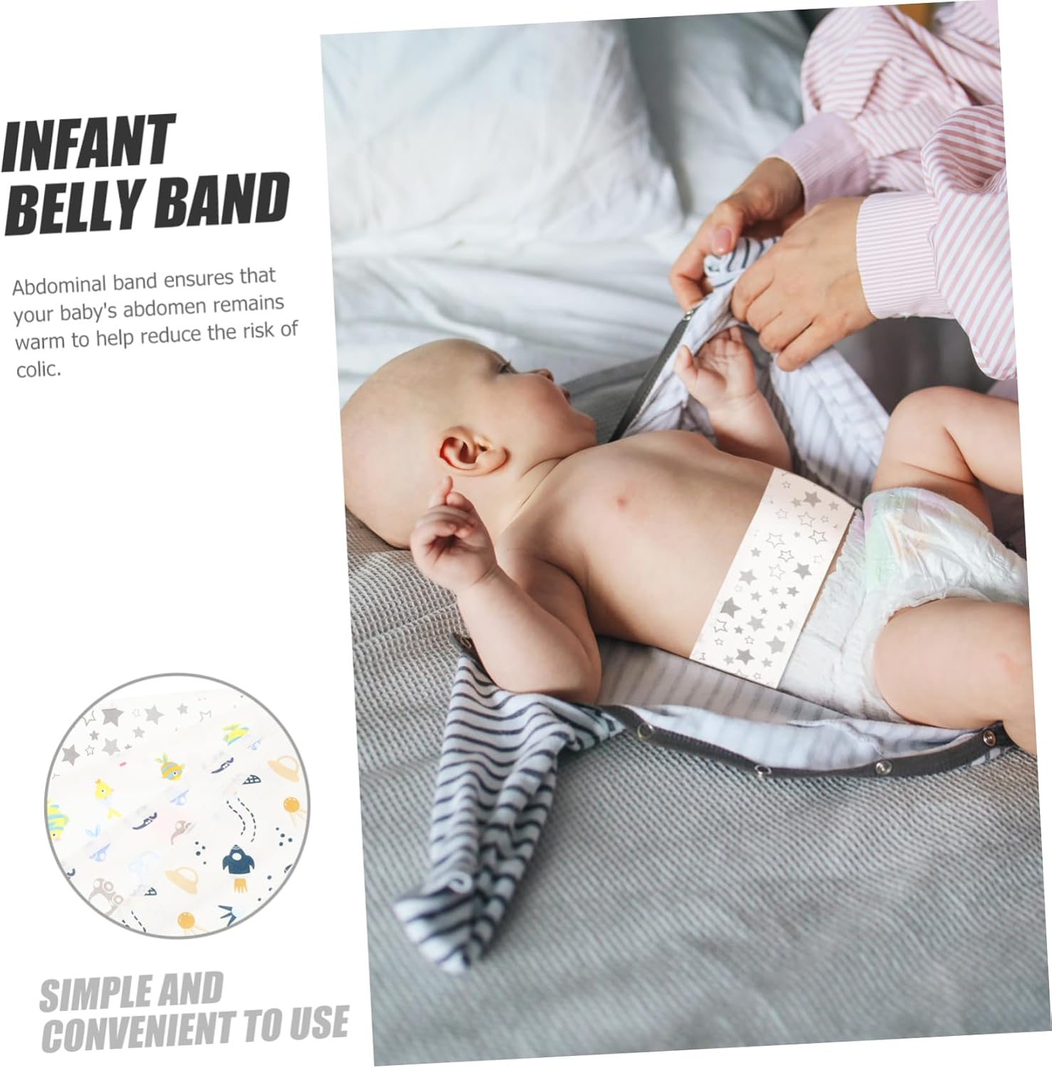 Kisangel 4Pcs Belly Protector Postpartum Pregnancy Belly Band Cotton Material for Newborns Umbilical Hernia Belt image number 4