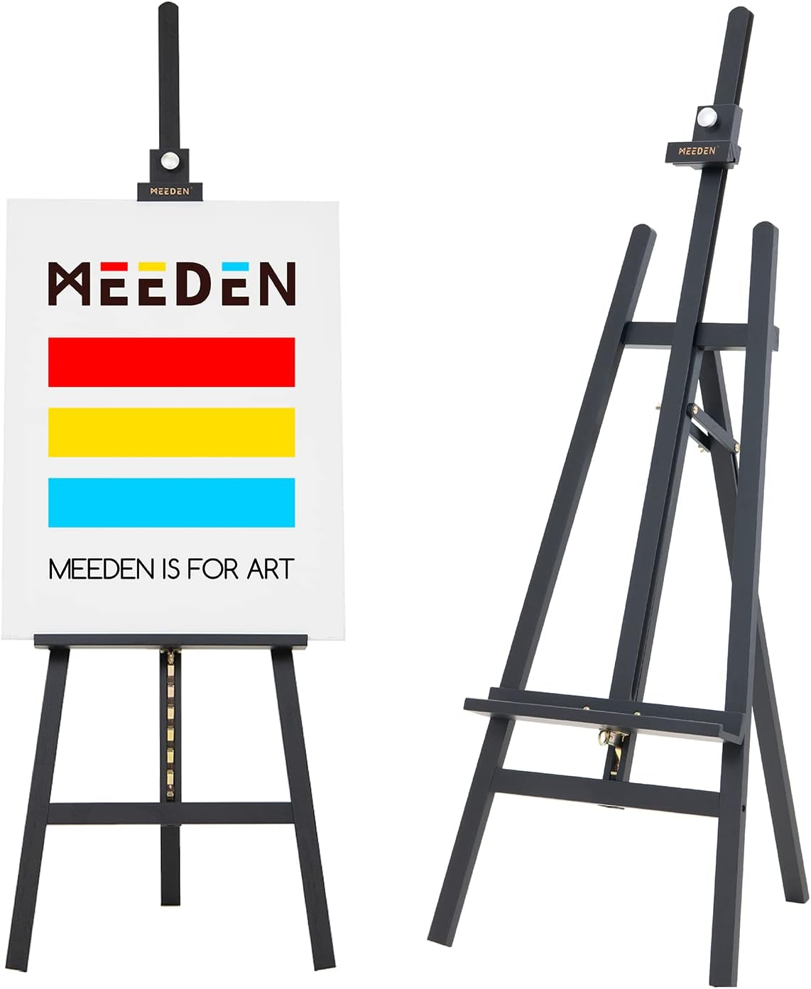MEEDEN Wood Artist Easel for Painting Adjustable, Wood Art Easel for Adults, Holds Canvas up to 48", Painter'S Easel Black image number 1