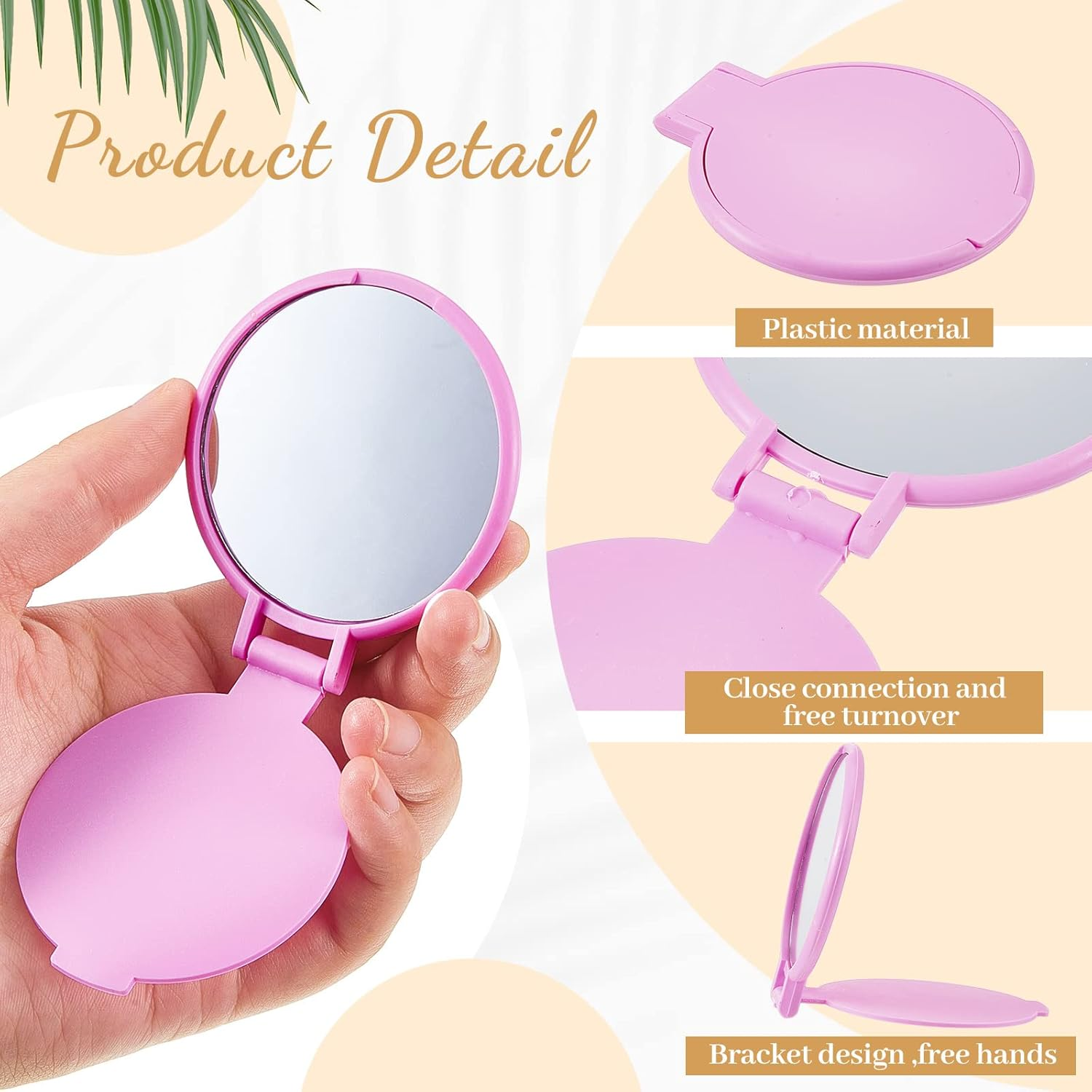 Juexica 180 Pcs Compact Mirror Bulk for Women Mini Folding Mirror Portable Pocket Makeup round Small Vintage Travel for Cosmetic Purse Bag Gifts Mom Daily Use (Classic Colors) image number 6