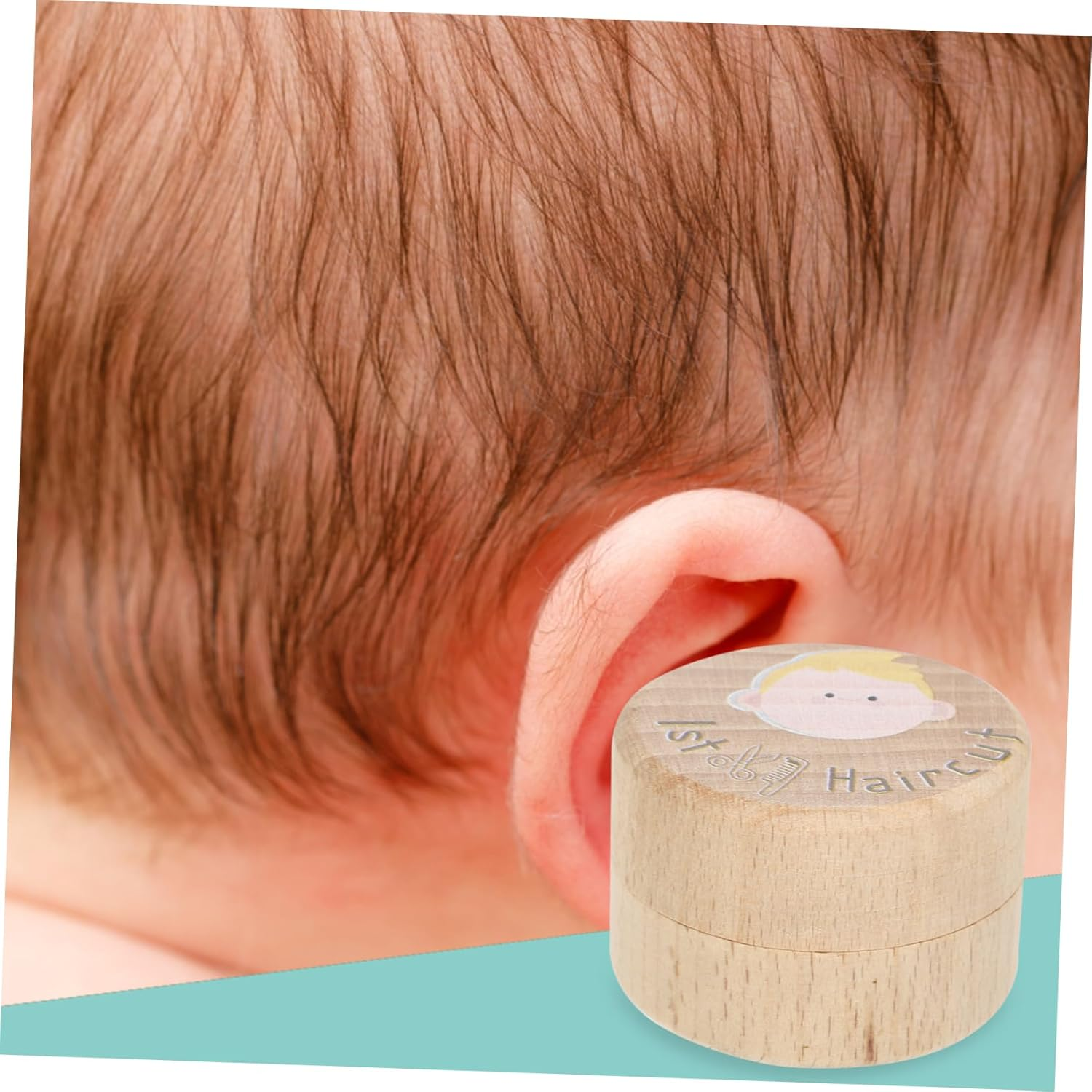 Boy Keepsake Box Wooden Haircut Storage Holder for First Haircut Memories Compact Haircut Container for Boys and Cherish Special image number 5