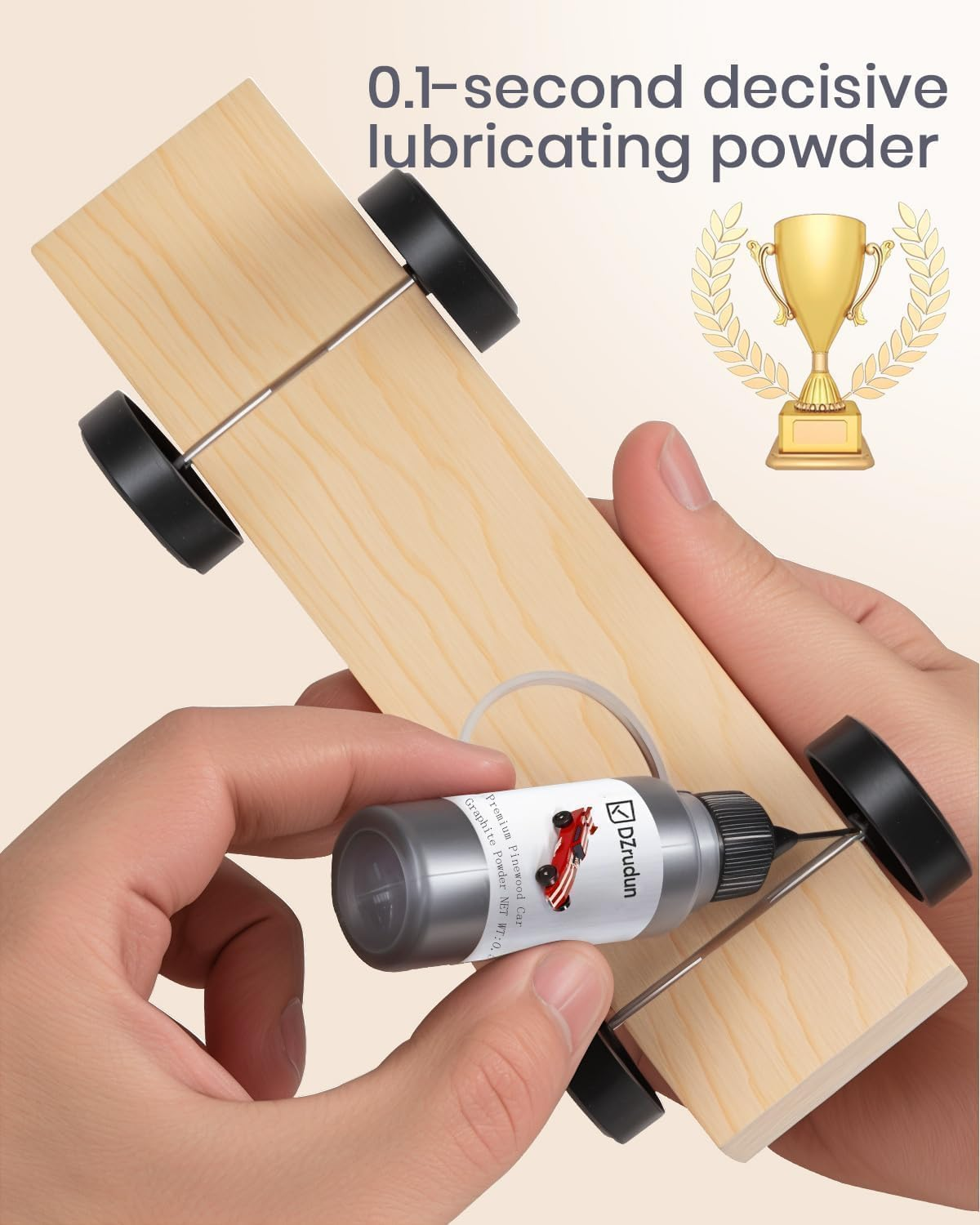 Graphite Powder 0.5OZ for Pinewood Car，Pro Racing Lubricant, Easy-Pour Spout & No-Mess Formula for Competition Cars,Powder Can Be Used on All Kinds of Doors and Locks-Safe for Wood & Metal Parts image number 1