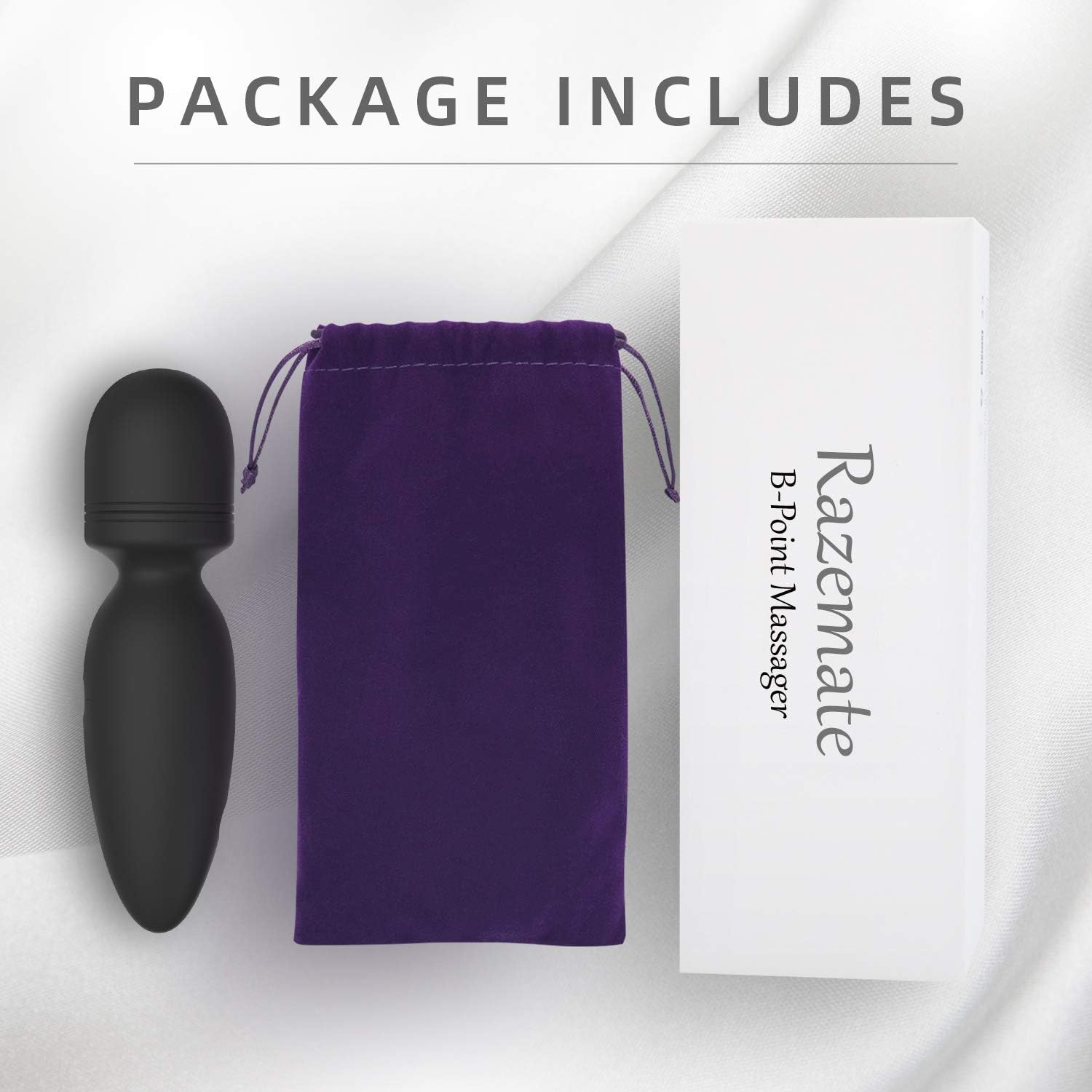 Handheld Wand Massager, 10 Vibration Modes, Quiet Personal Massager, Cordless Silicone Massager for Neck Shoulder Back Body Massage, Muscle Soreness Relief (Black)