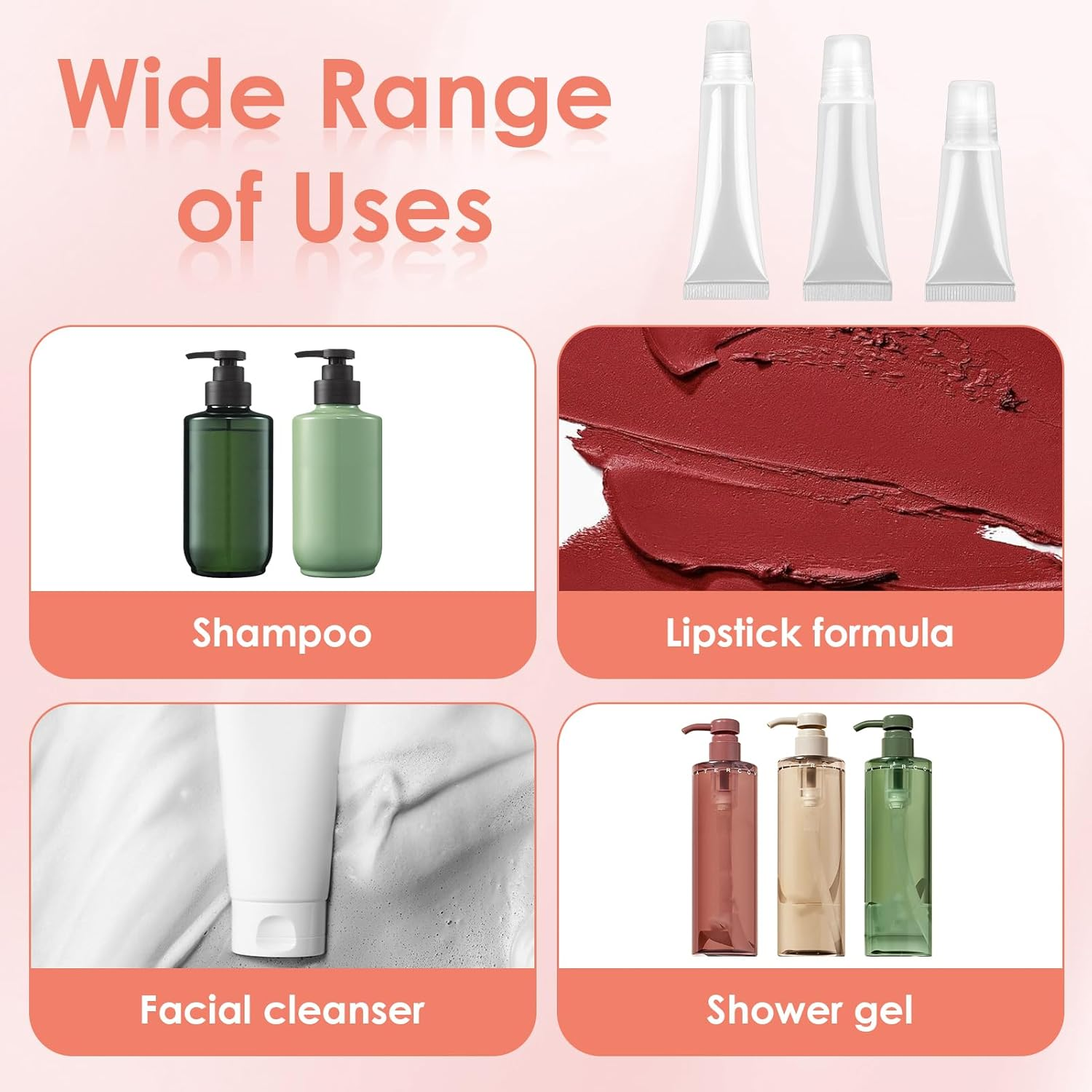 Ozessence 15 Pack Refillable Lip Gloss Tubes, 5G/10G/15G Mini Travel Lip Balm Containers, Bonus Labels Leakproof Portable Toiletry Jars for Creams, Lotions & Cosmetics image number 6