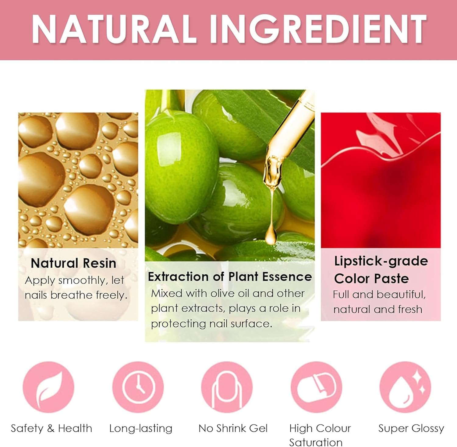 4 Colour Shiny Nail Polish Set - Quick-Drying Long-Lasting Nail Polish without UV Lamp - Non-Toxic Water-Based Colour Polish - Natural Nail Polish with Vegan Formula, Shimmer Pink (NUDE) image number 2