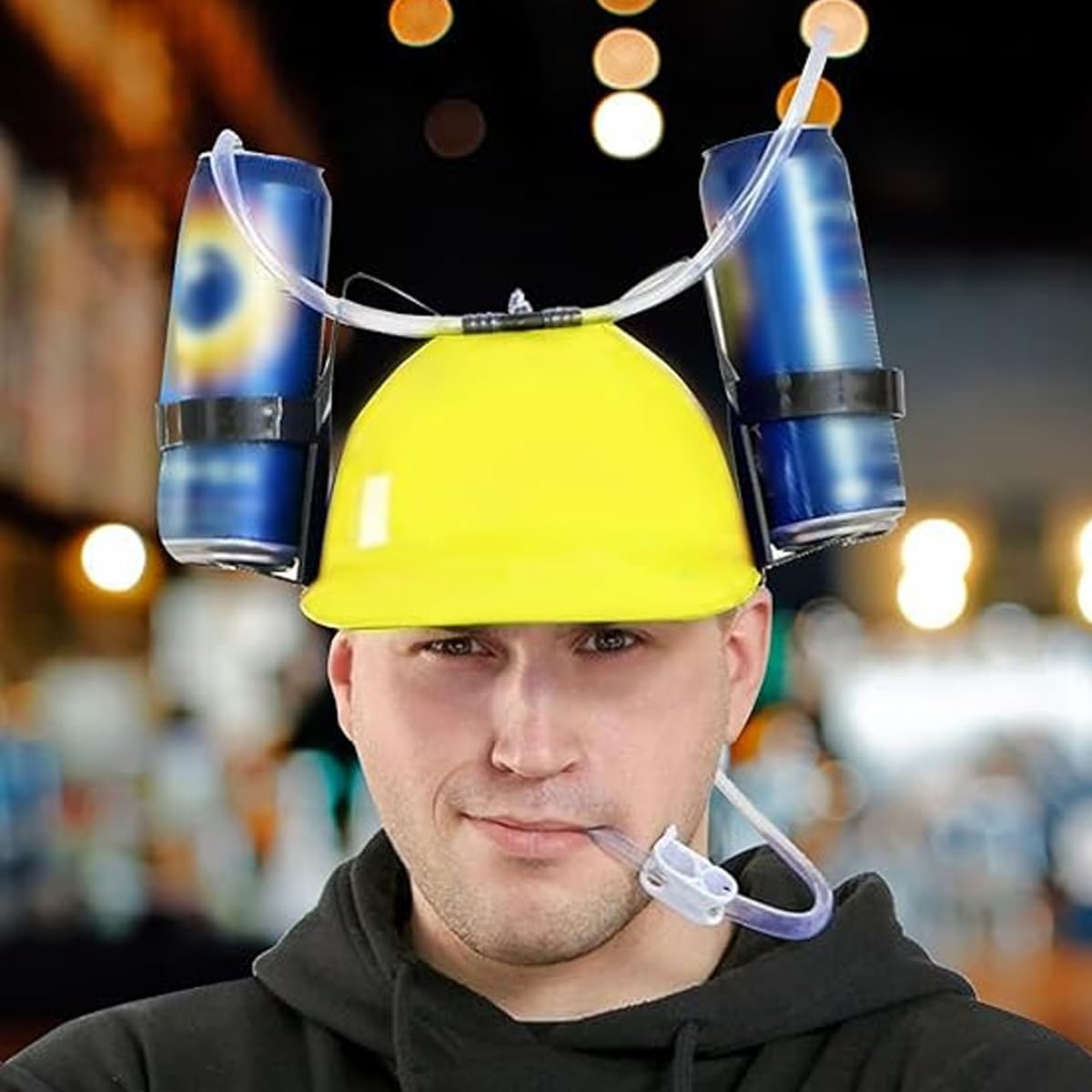 AIMALL Creative Summer Lazy Drink Hat - Adjustable Beverage Drinking Cap, Fun for Parties and Games, Fits Standard Beverage Cans, 11X6.88 Inches - Red image number 2