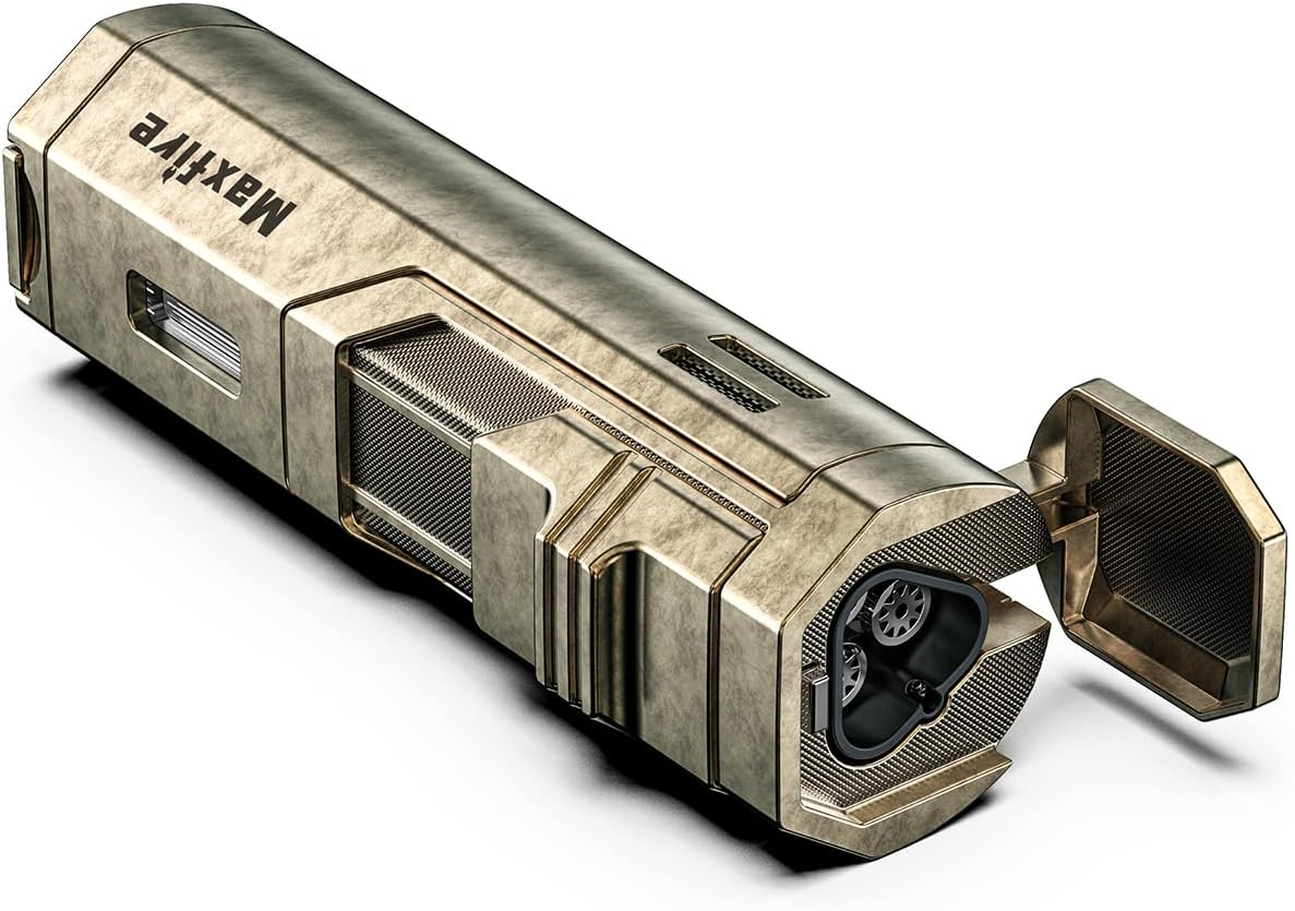 Retro Triple Jet Flame Lighter Gas Butane Refillable, Adjustable Flame with Punch(Sold without Gas)