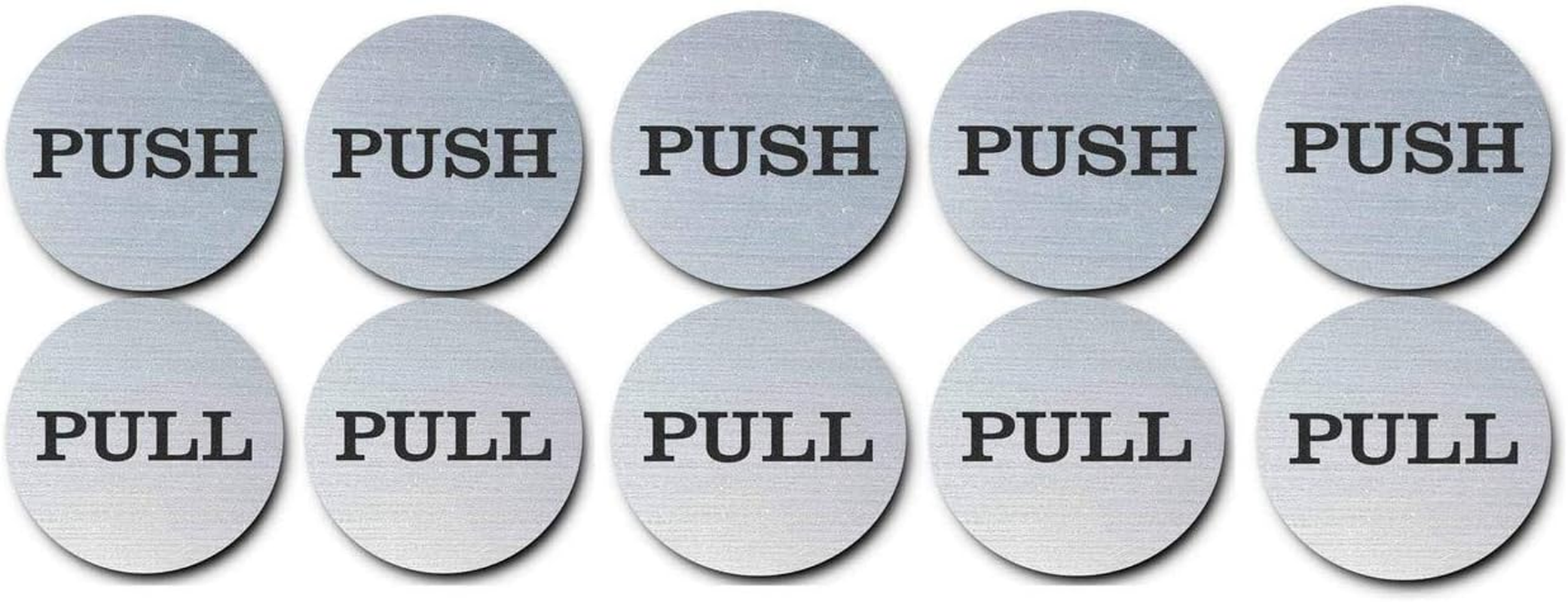 Be the Bestest 2" round Self Adhesive Push Pull Door Signs (Brushed Silver) - 1 Sets (2Pcs) 304 Grade Stainless Steel