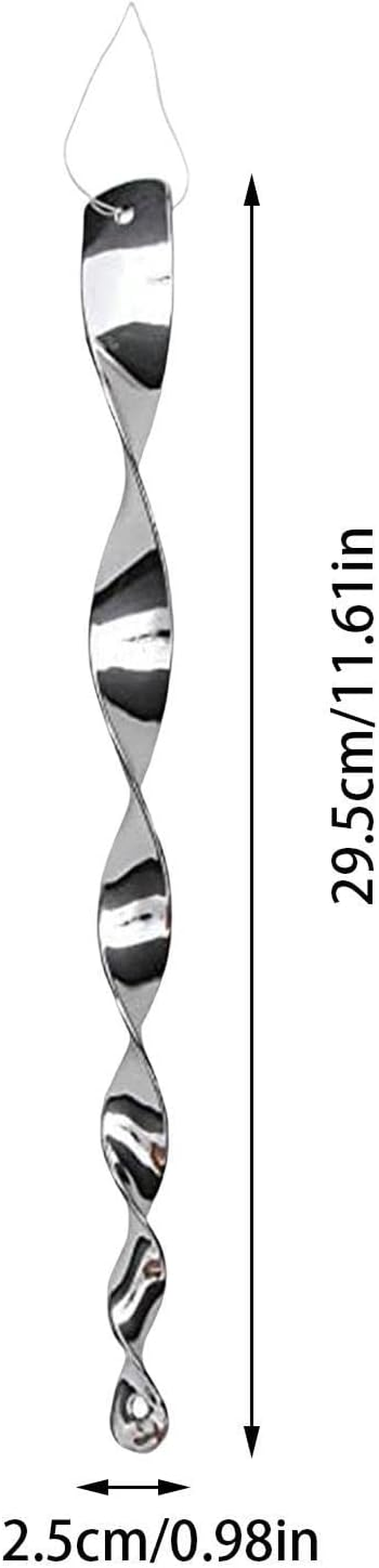 Bird Reflector | 4/8/ Woodpecker Bird Scare Devices - Silver Ornamental Spinner Deterrents Control Device Keeps Away, Bird Scare Rods for Garden Yard Wynott image number 6