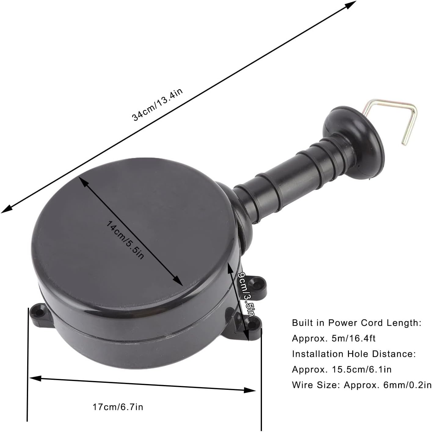 Electric Fence Gate Handle,5M Energizing Rope Retractable Reusable Electric Fence Handle,Easy Installation Insulated Plastic Door,For Farm Garden image number 1