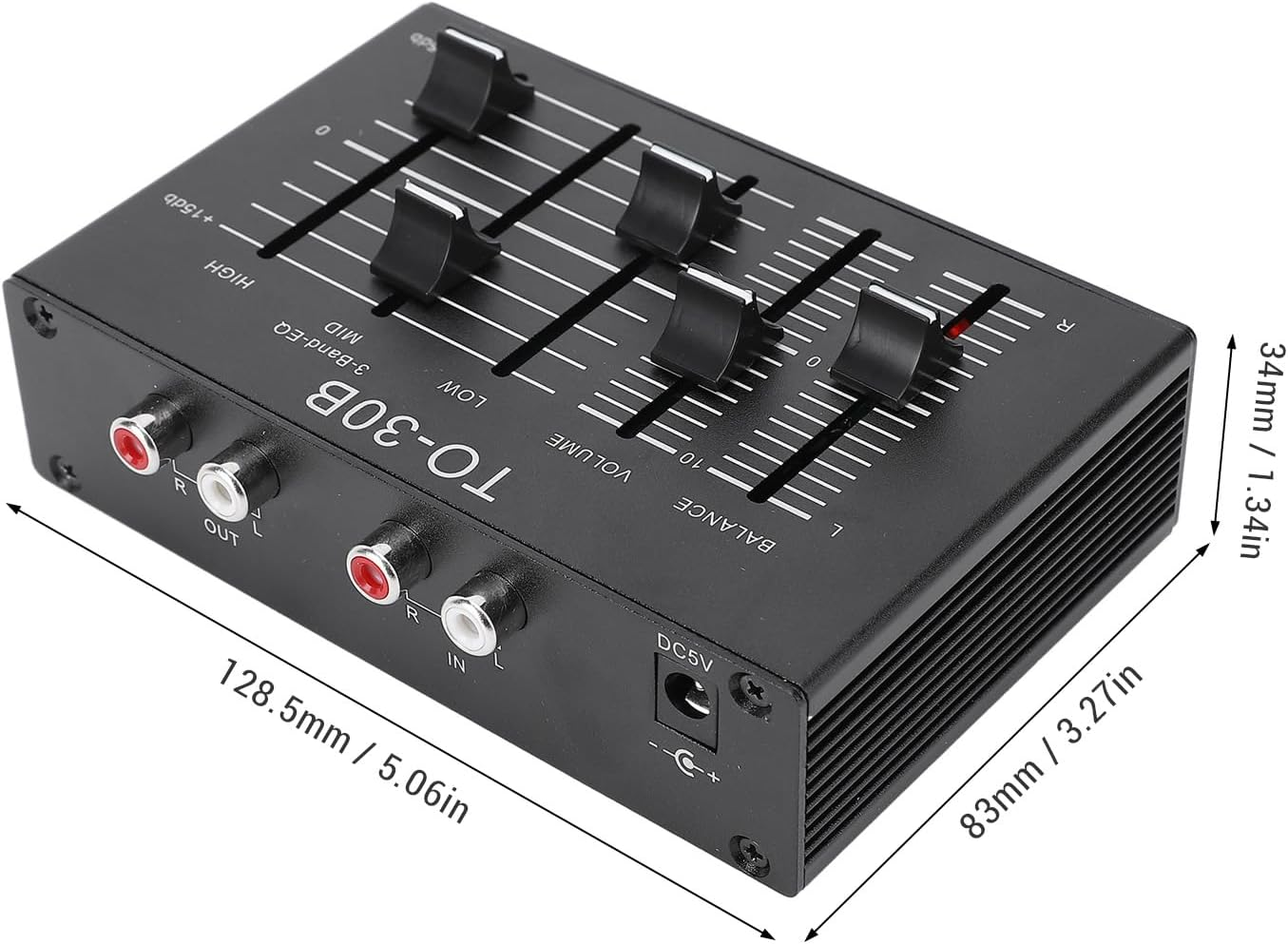 Stereo EQ Equalizer, 3 Band Equalizer Stereo EQ Preamp, High Medium Low 3 Band Sound Channel Balance Volume Control Preamp for Home Stereo image number 4