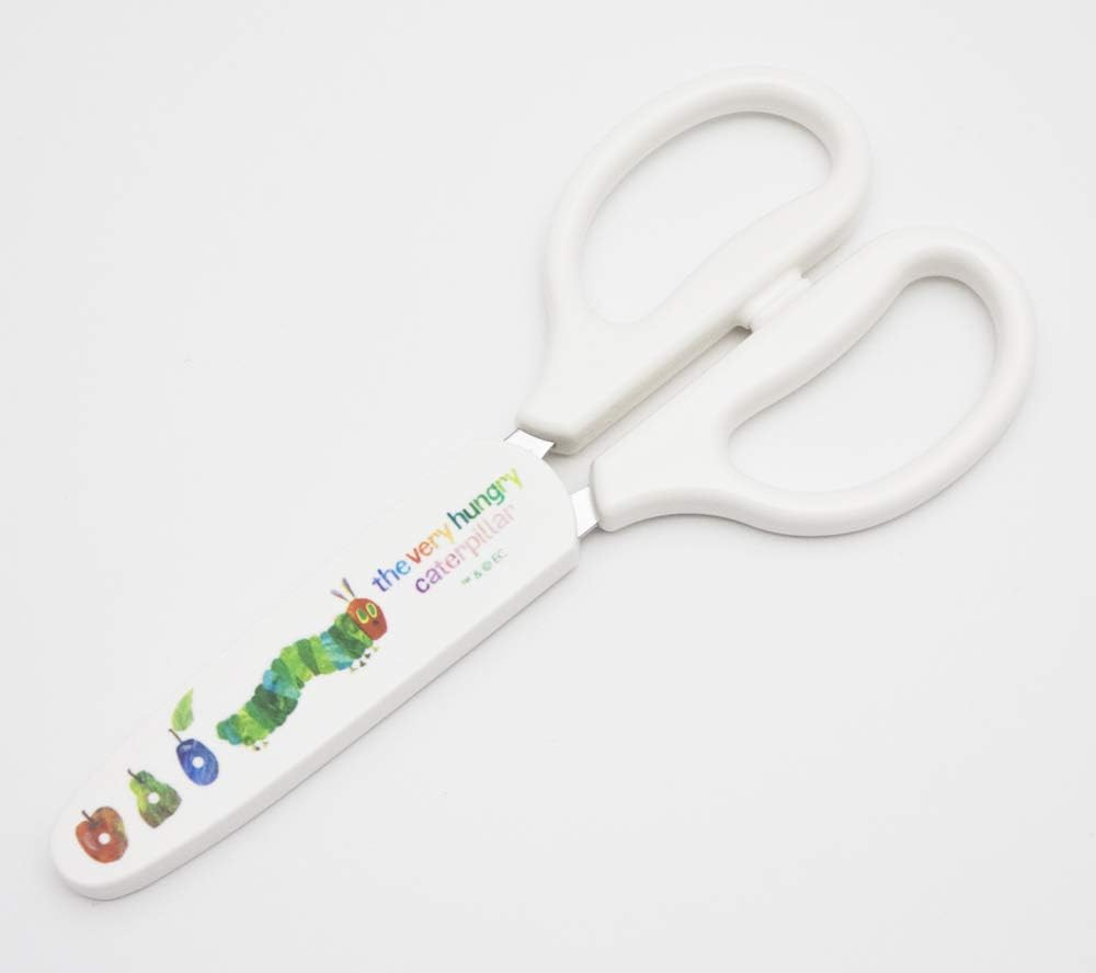 Yaxel Harapeko Caterpillar Kitchen Scissors, Kids, Made in Japan, Cooking Scissors, Children'S Cap Included, Eric Carl image number 2