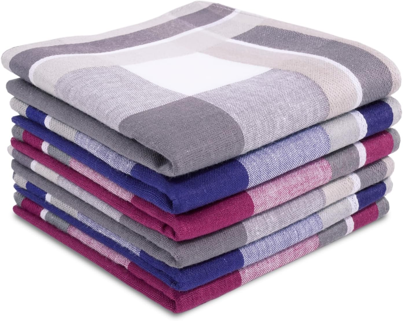 Selected Hanky Men'S Cotton Handkerchief 6 Piece Gift Set,