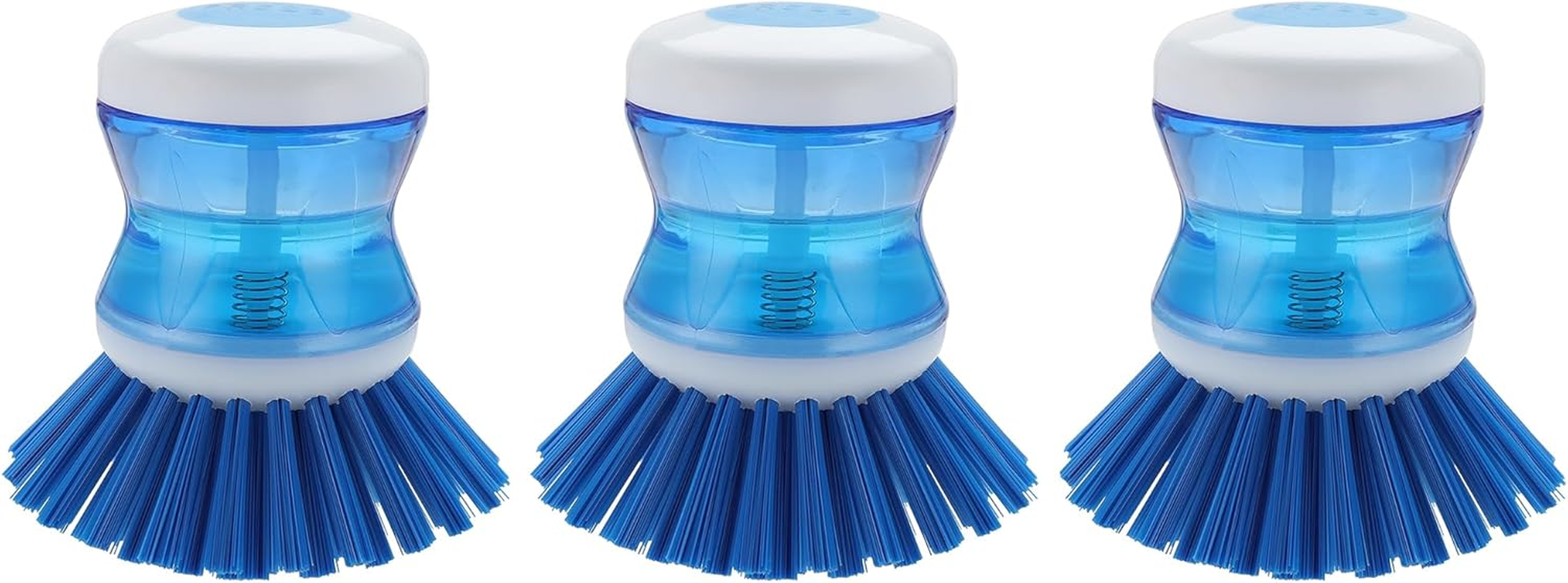 Dish Scrubber with Soap Dispenser for Dishes Pot Pan Kitchen Sink Cleaning,Blue 2 Pcs