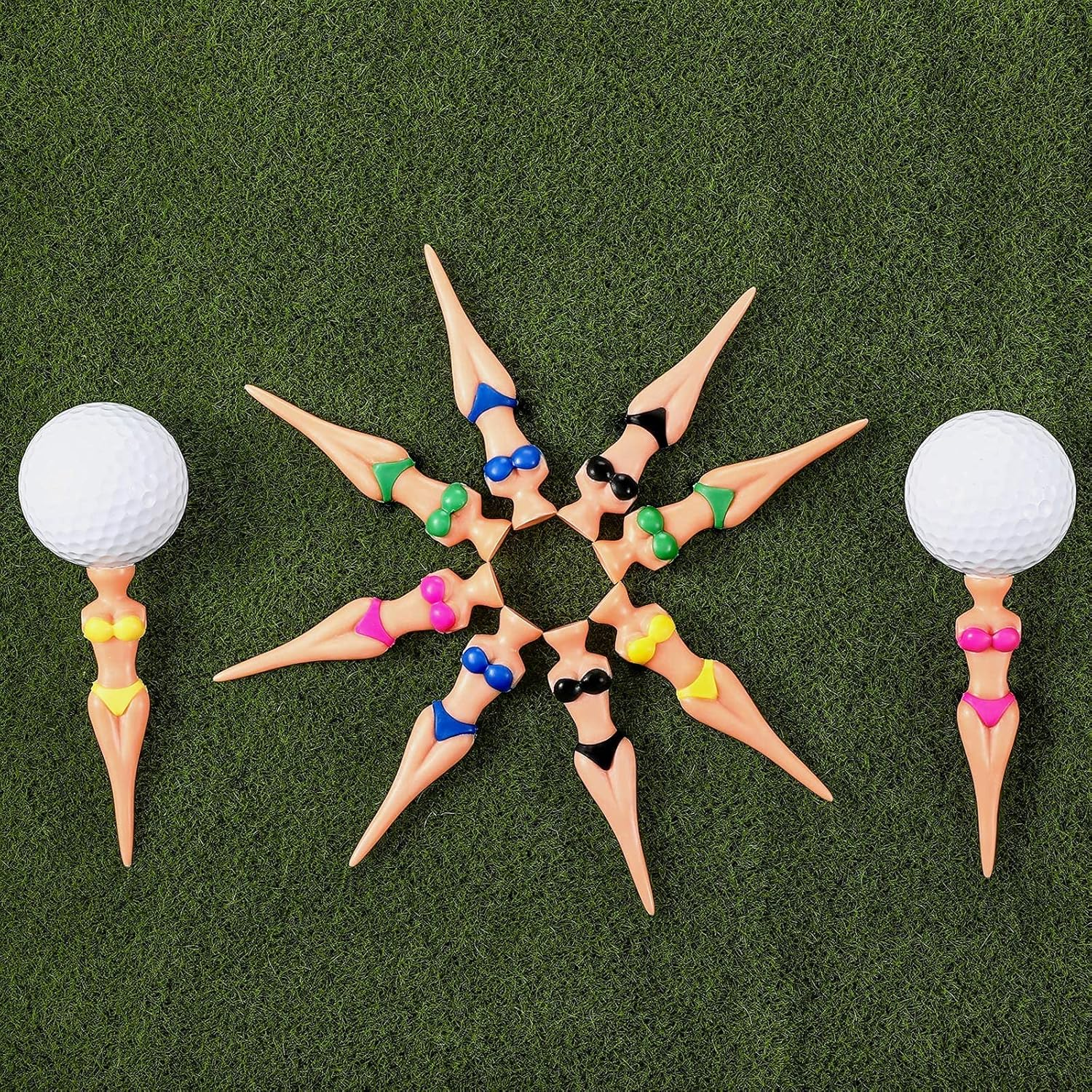 15 Pcs Unny Golf Tees Lady Girl Golf Tees, 76 Mm/ 3 Inch Plastic Pin up Golf Tees, Home Women Golf Tees for Golf Training Accessories Uncle Father Present Men Gift Bachelor Party