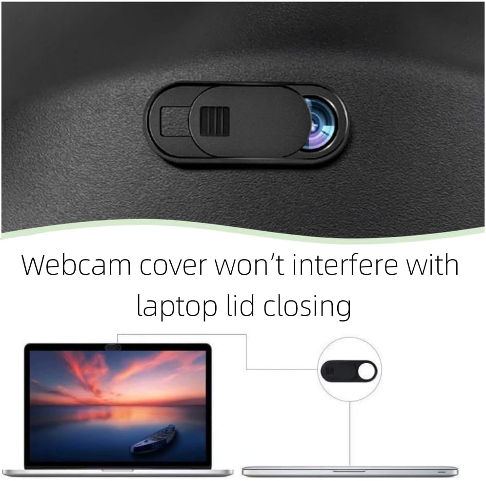 Webcam Cover Slide[12 Pack], 0.027 Inch Ultra Thin Privacy Sliders for Imac & Iphone/Macbook/Laptop/Ipad/Pc Accessories - Camera Blocker Security Protector - Black (Black) image number 1