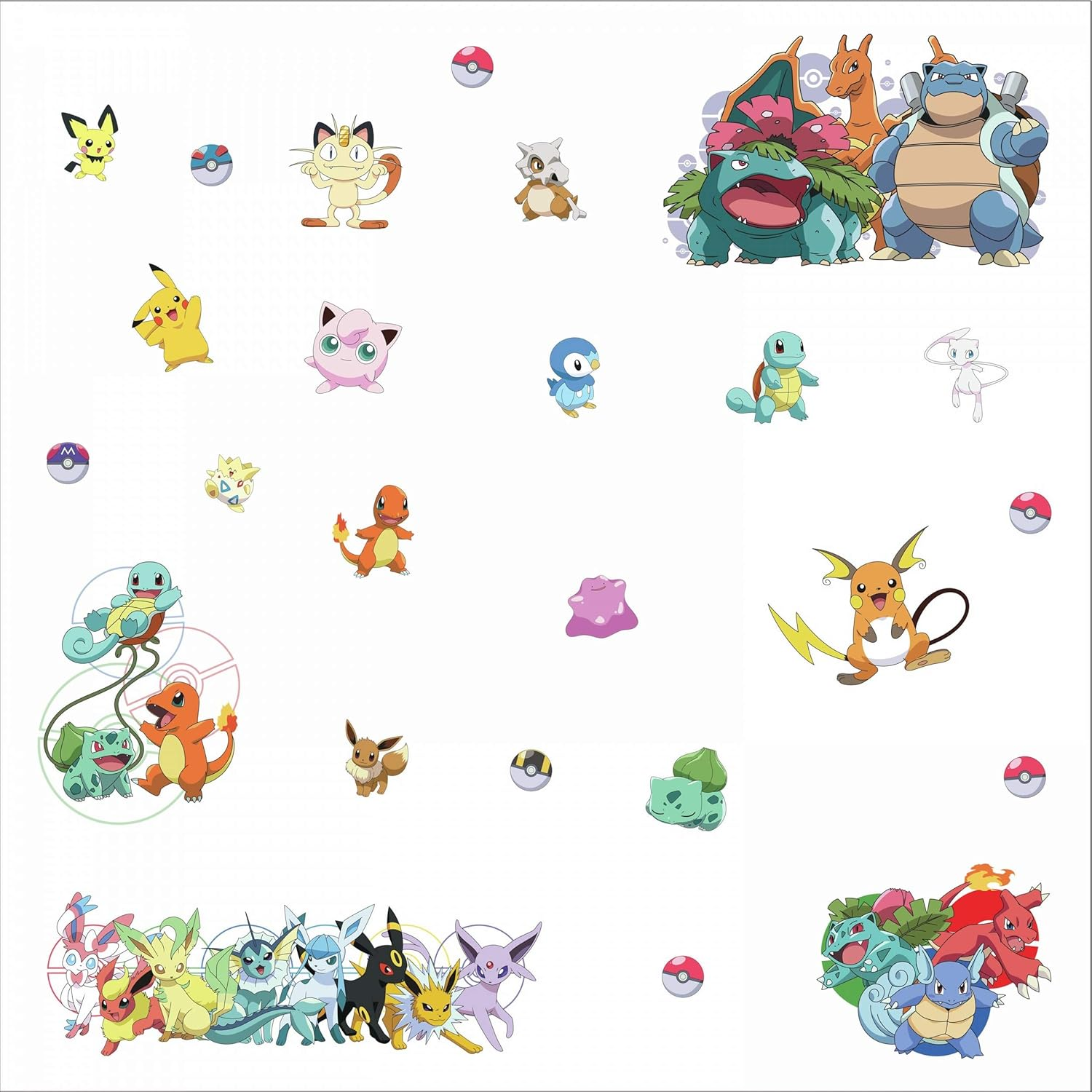 Roommates RMK4150SCS Pokemon Favorite Character Peel and Stick Wall Decals