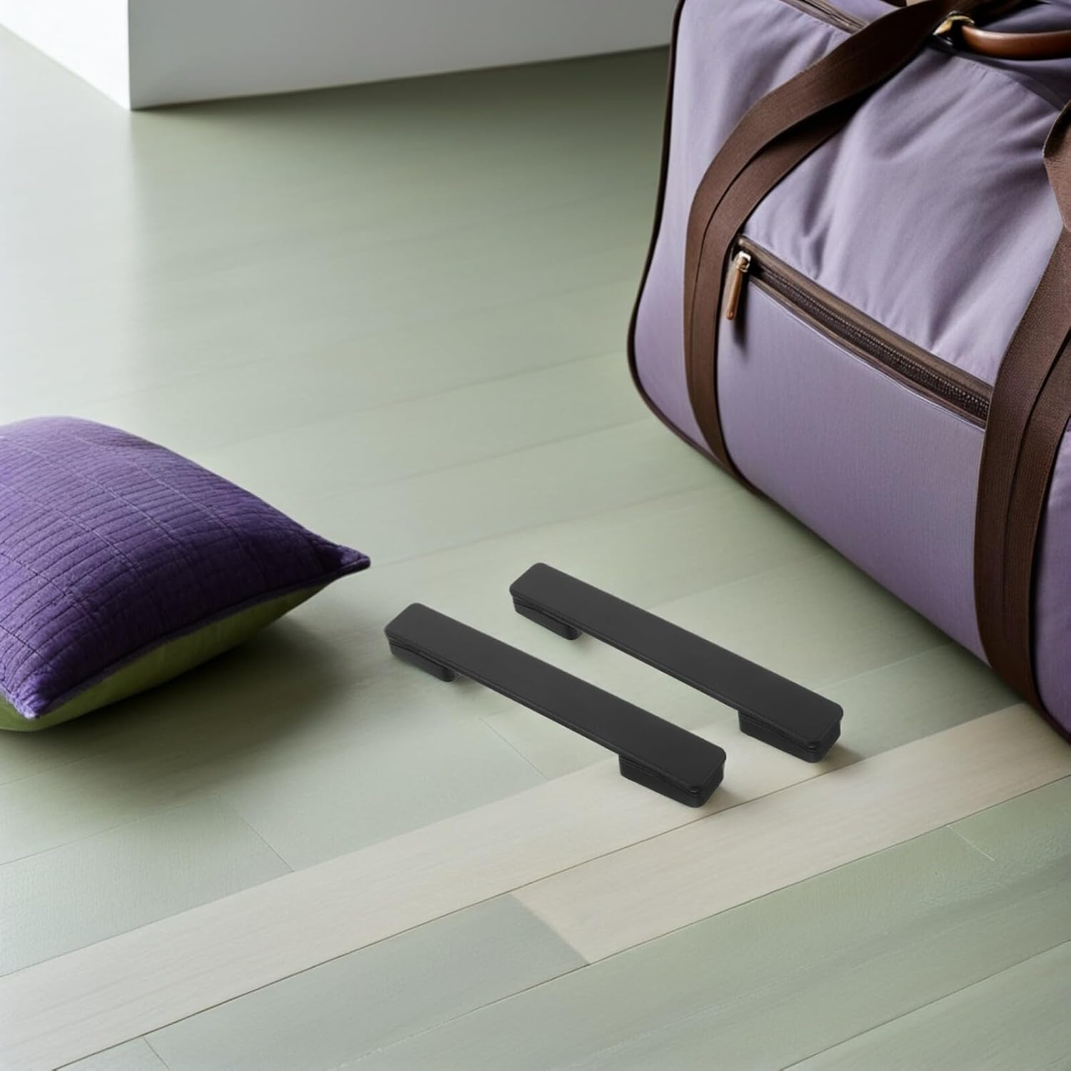 COLLBATH 2Pcs Black Plastic Luggage Handle Replacement with Ergonomic Grip for Comfortable Travel Wear-Resistant Suitcase Pulls for Heavy Luggage Seamless Integration with All Suitcase