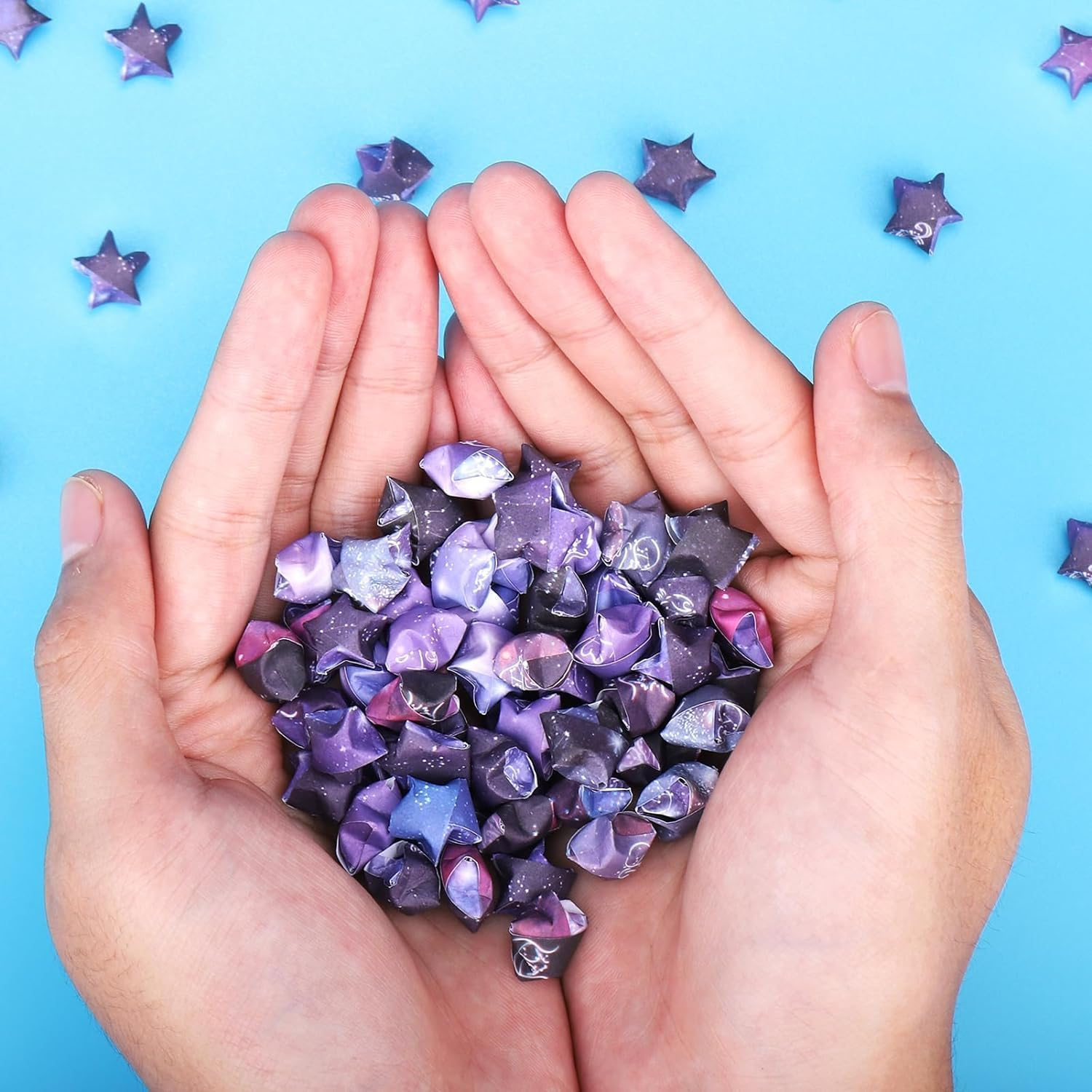 1620 Sheets Space Origami Stars Paper, 8 Different Designs of Beautiful Constellation Origami Lucky Star Paper Folding Strips for DIY Handmade Crafts image number 1
