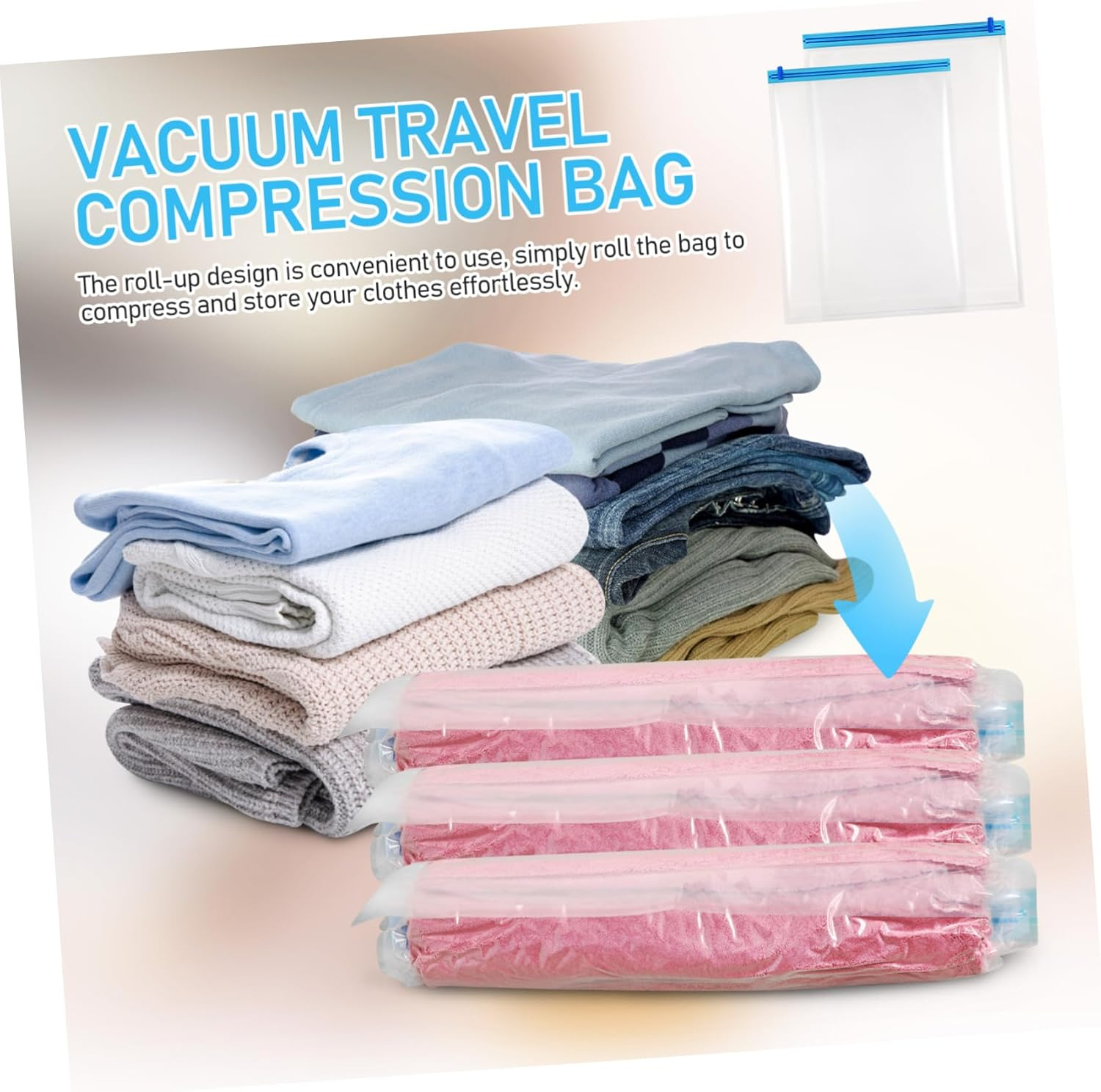 SOLUSTRE 12Pcs Vacuum Sealer Bags Compression Packing Travel Space Saver for Luggage for Business Travel image number 3