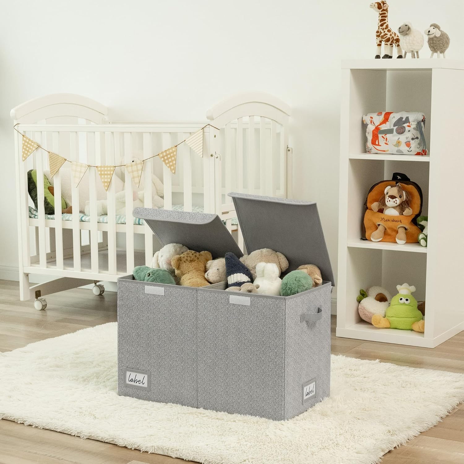 GRANNY SAYS Toy Storage Box, Pack of 1 Large Storage Box, Grey Storage Box, Kids' Toy Chests & Boxes, Foldable Storage Box with Lid, Toy Box Storage for Girls Boys to Organise Bedroom Nursery Playroom image number 1
