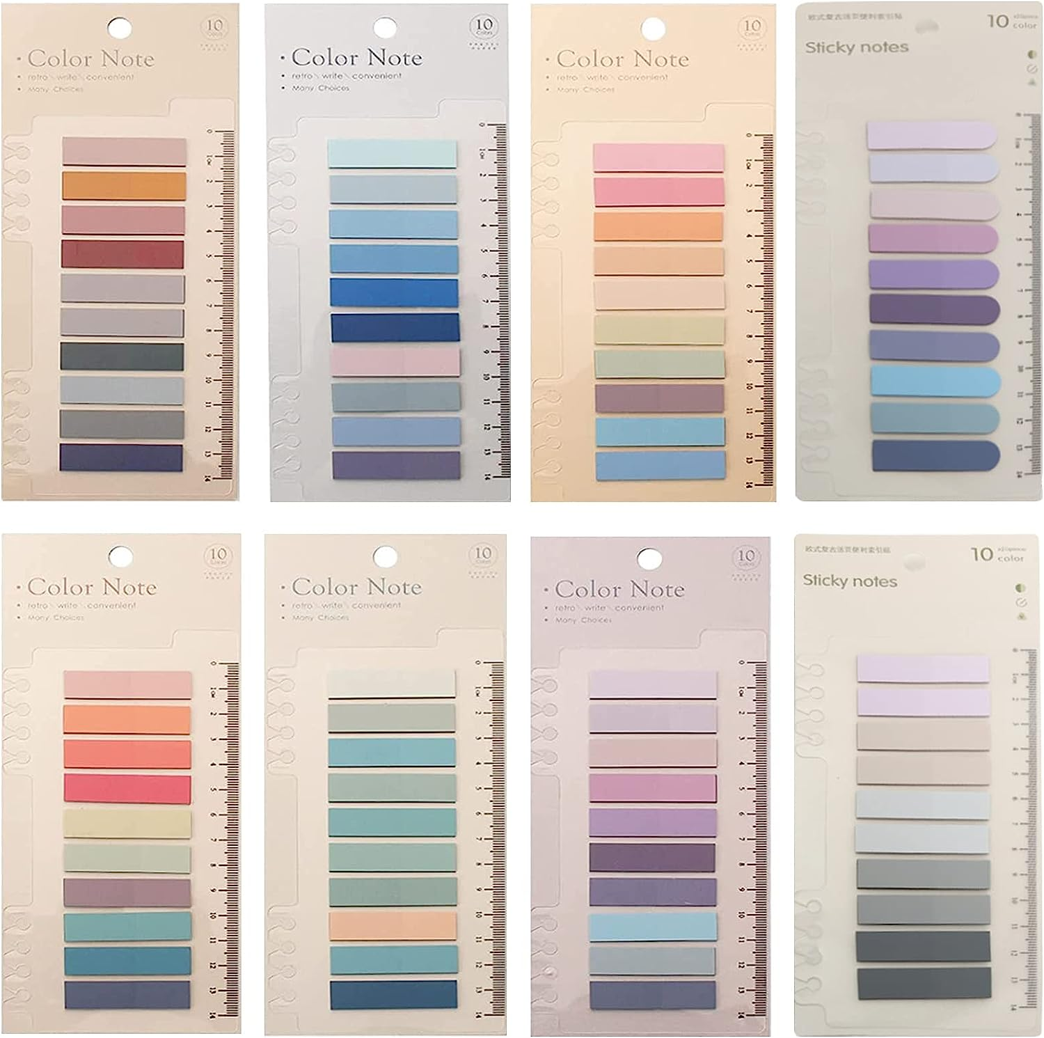 1600 Pcs Sticky Tabs, Morandi Sticky Notes Page Markers Book Tabs Index Tabs Memo Stickers, 80 Colors Writable & Repositionable Post It Tabs for Annotating Books, Folders, Monitors image number 3