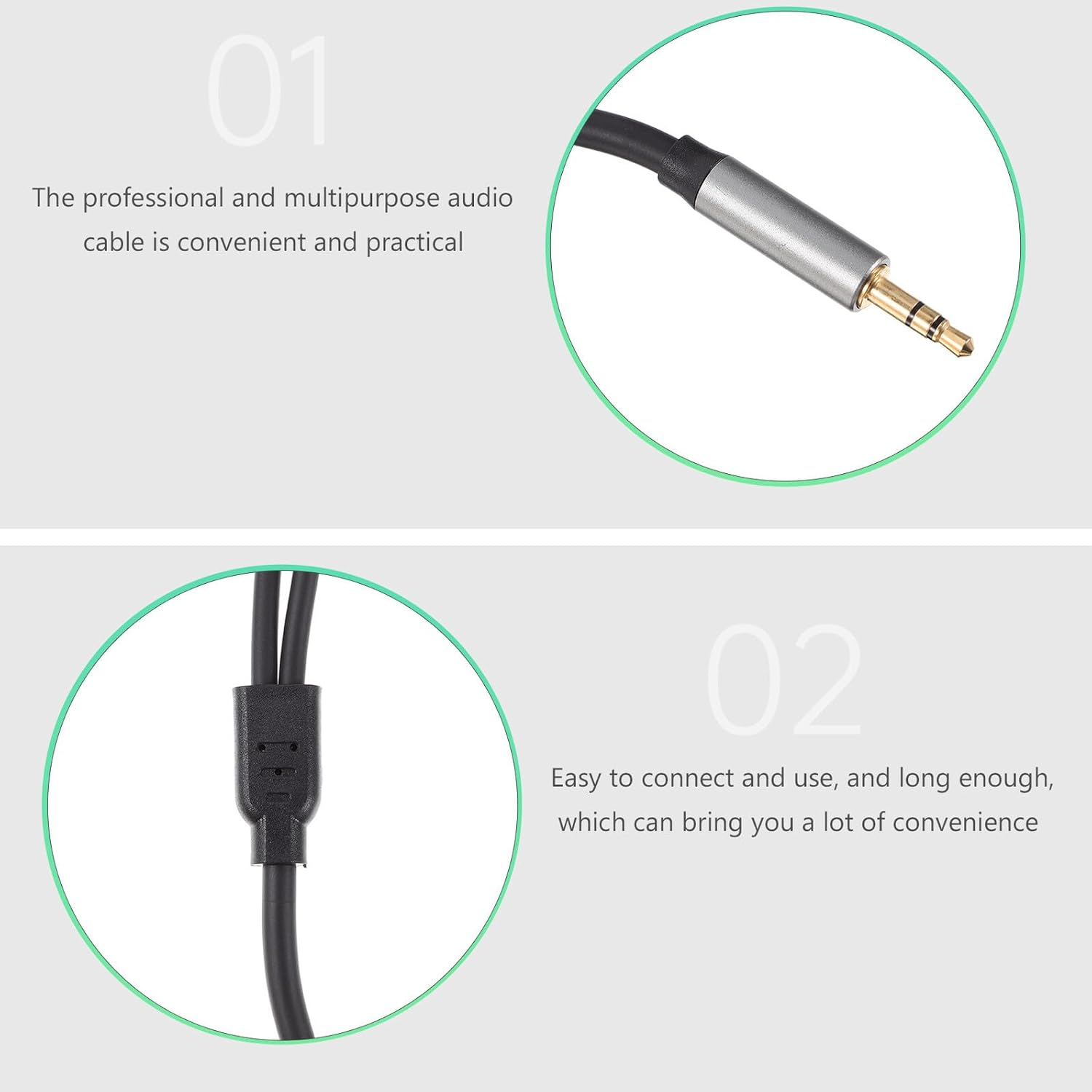 Stereo Audio Cable to Jack with Aluminum Alloy Connectors Dual Channel Transmission Cord for Laptop Amplifier CD Player High-Fidelity Home and Professional Audio Systems image number 6