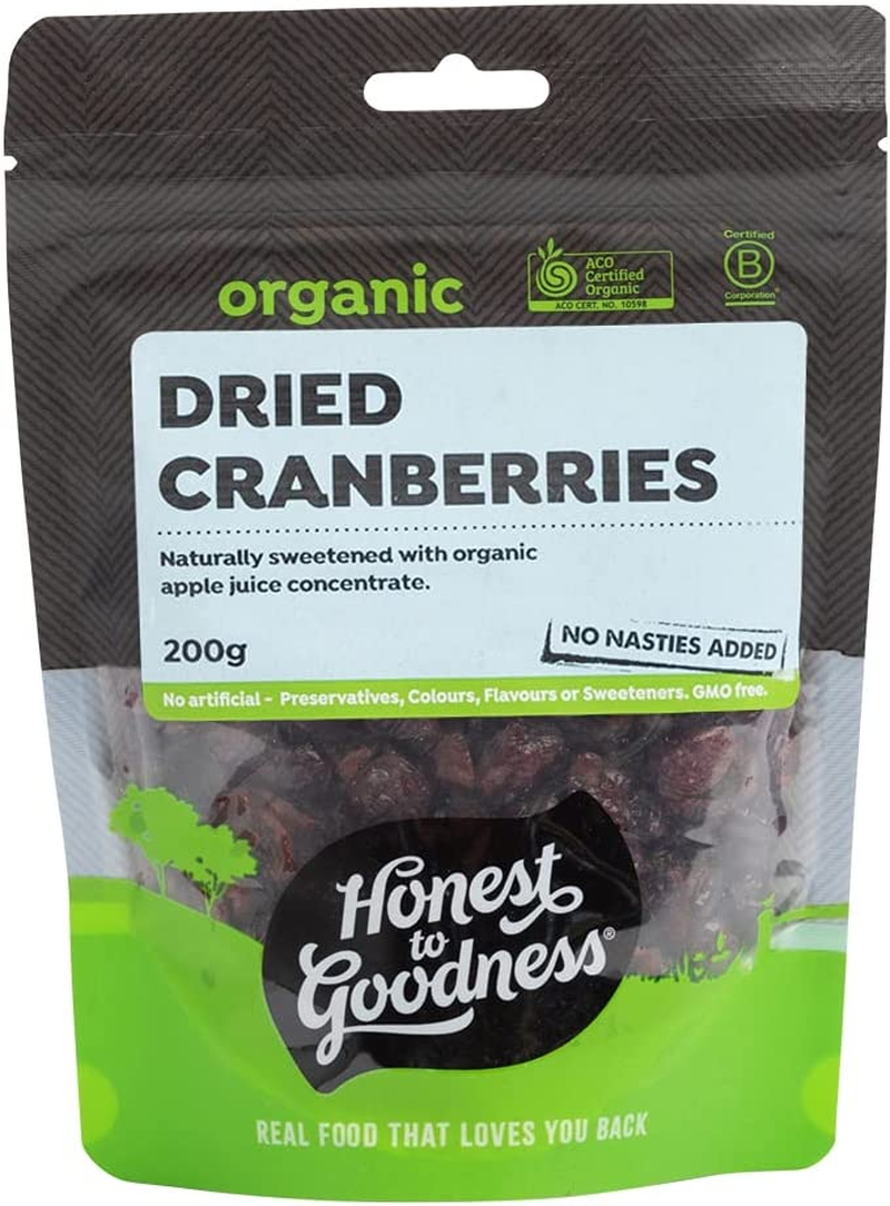 Honest to Goodness, Organic Dried Cranberries, 1 Kg - Naturally Sun-Dried and Infused with a Touch of Organic Apple Juice, Naturally Sweet and Slightly Tart. image number 5