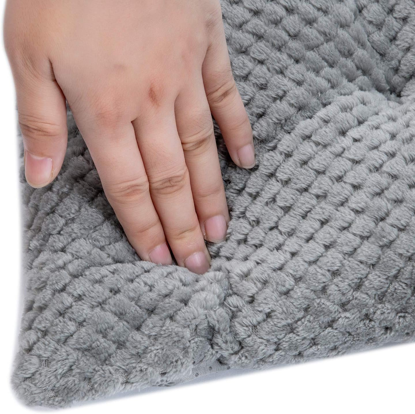 WONDER MIRACLE Fuzzy Deluxe Small Pet Crate Bed, Super Plush Washable Dog or Cat Beds Ideal for Dog Crates, Machine Wash & Dryer Friendly (15'' X 23'', S-Grey)