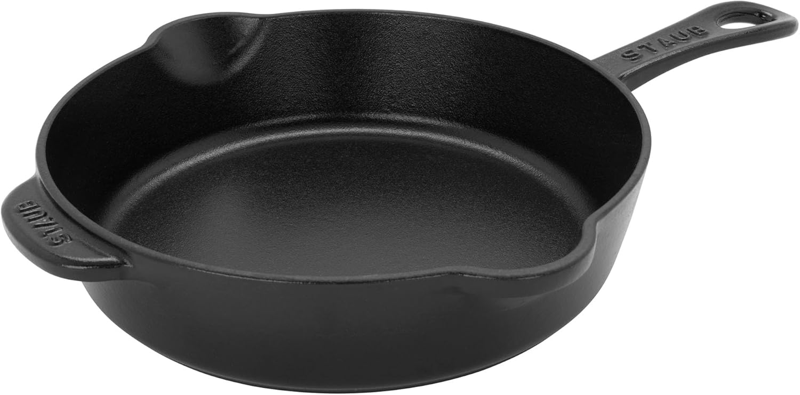 STAUB Fry Pans Cast Iron 8.5-Inch Traditional Deep Skillet-White