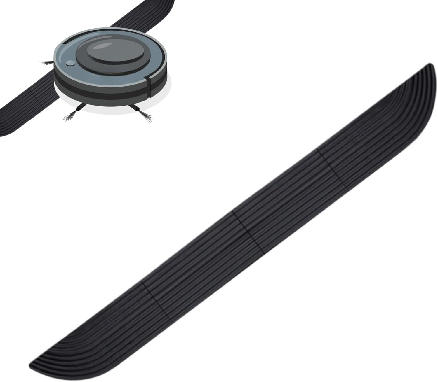 Rubber Threshold Ramp for Robot Vacuum, Wheelchair, Doorways, Bathroom, Black, 4 Pack