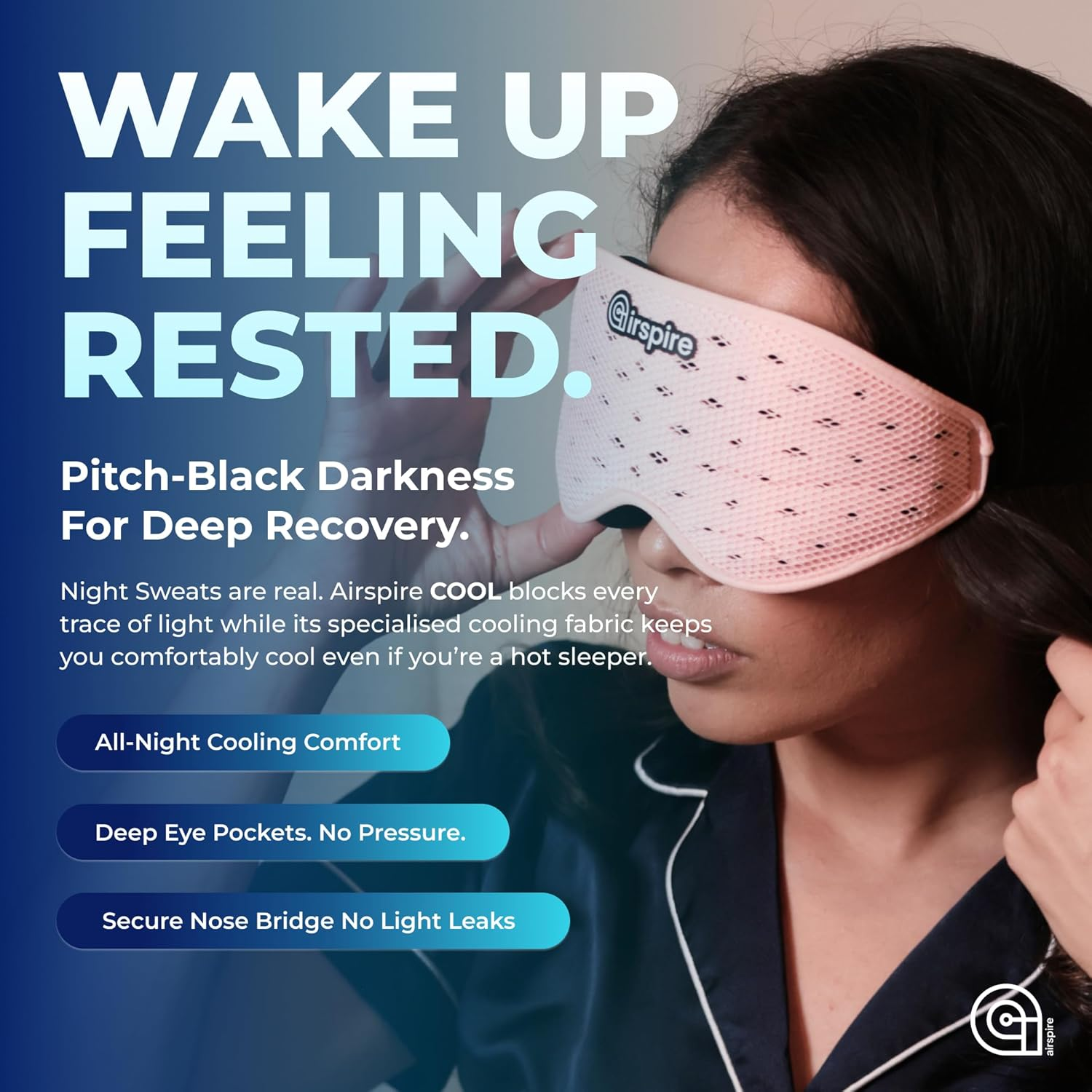 Cool Sleep Mask | No More Sweaty Nights | Ultra-Dark Breathable Eye Mask for Deep Sleep | Large Contours for Eye & Lash Room | Mesh for Airflow | Memory Foam Comfort for Side Sleepers | Travel & Night Shifts (Pink) image number 5