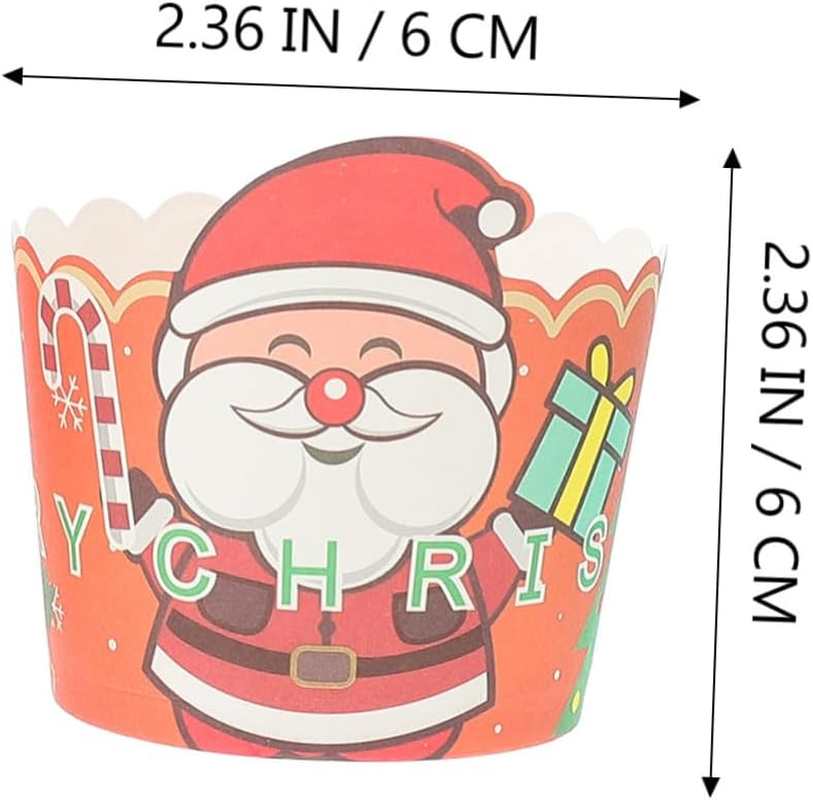 150Pcs Christmas Cake Cups Small Pack for Holiday Parties and Festive Baking Heat-Resistant Material Provides Safe Use for Christmas Cake Decorations and Party Favors Random Color image number 2