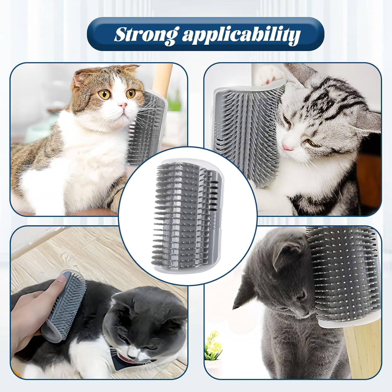 2 Pack Cat Brush, Wall Corner Scratcher Groomers Soft Grooming Massage Combs, Softer Cat Corner Self Groomer with Catnip, Interactive Cat Toy for Long & Short Fur Kitten Cats Dogs image number 5