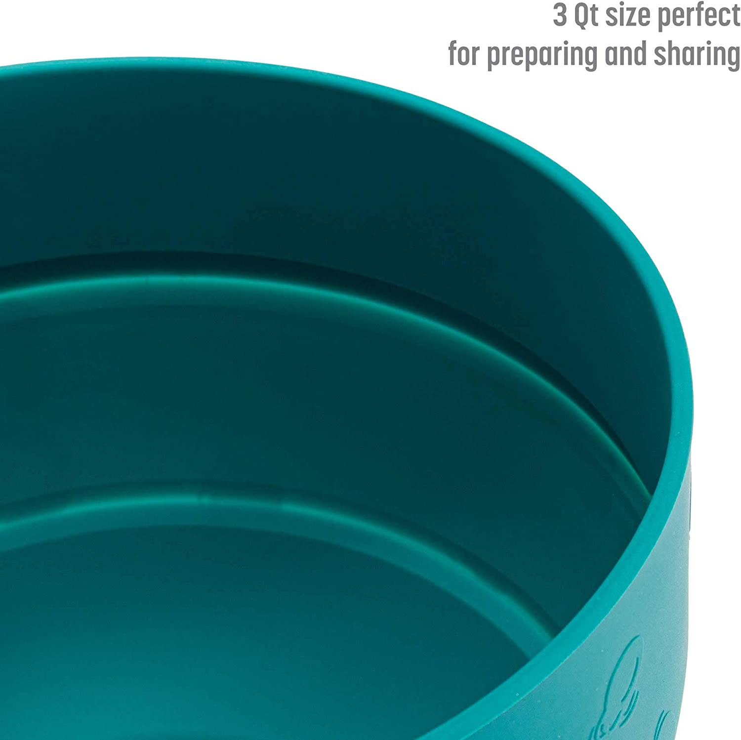 Goodful Silicone Popcorn Popper, Collapsible Hot Air Microwavable Popcorn Maker, Bowl Made without BPA, Teal - Blue image number 7