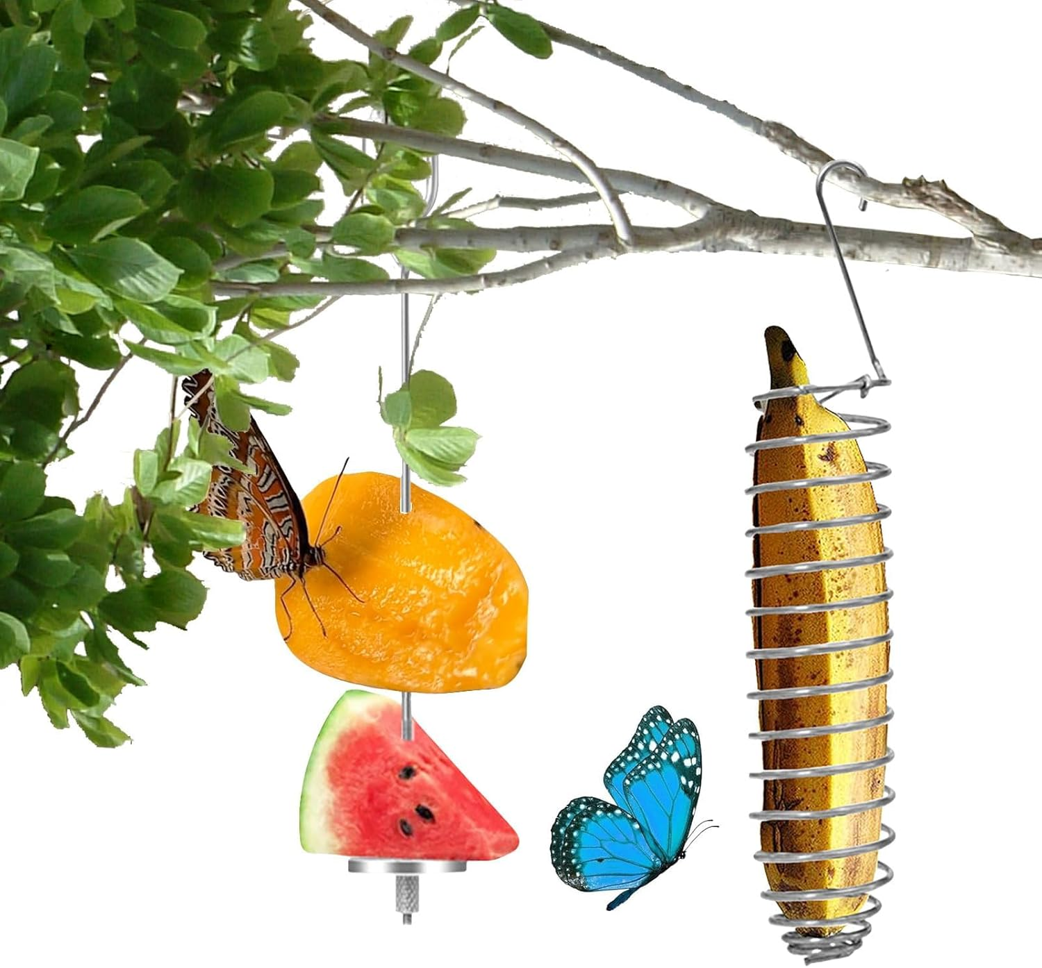 2Pcs Butterfly Banana Holder for Outside, Outdoor Banana Hammock, Hangable Butterfly Feeders Stand for Garden, Backyard image number 4
