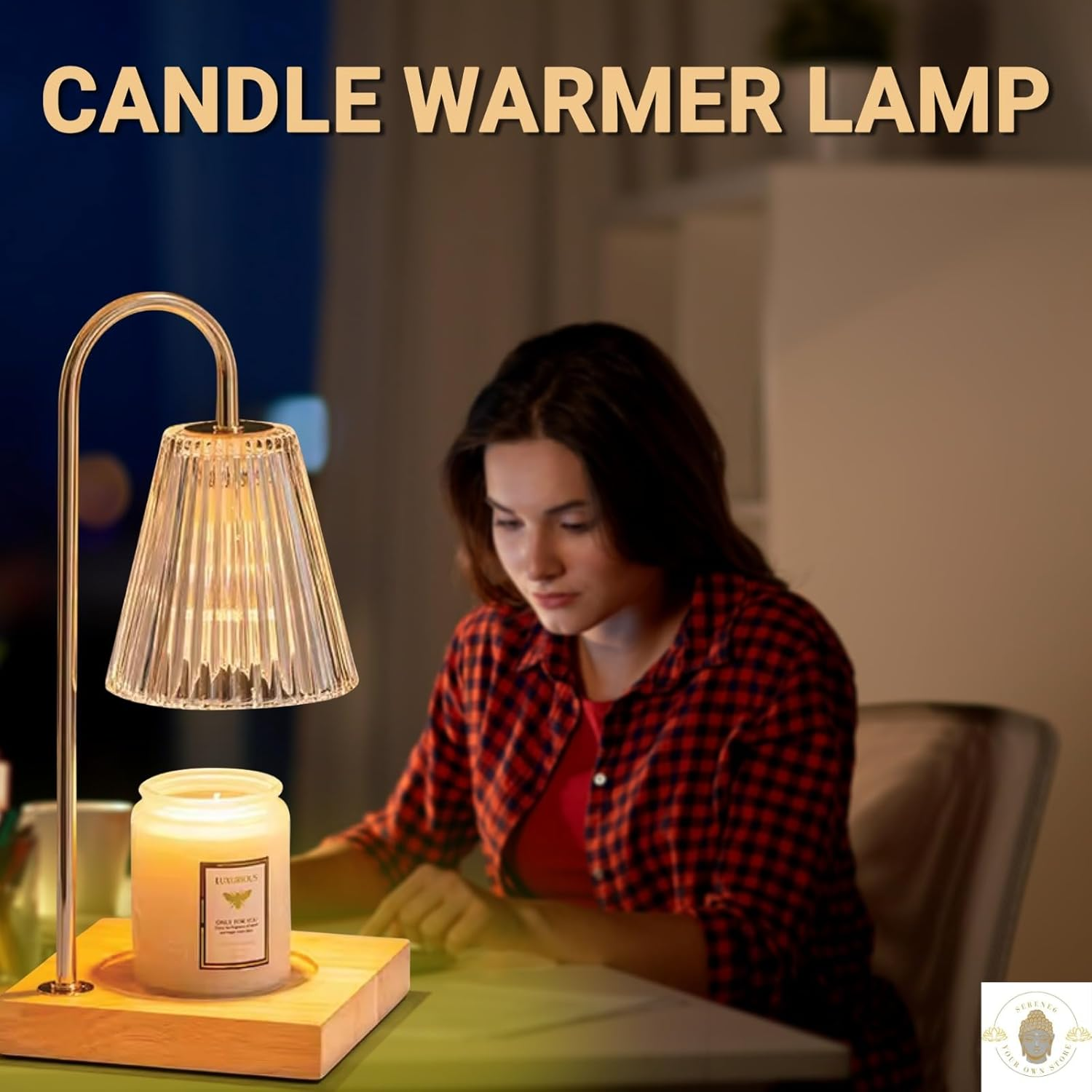 Candle Warmer Lamp & Wax Melter with Dimmable Light and Timer &ndash; Safe Flameless Fragrance Solution for Home & Office, Modern Decorative Design by Serene6 image number 6