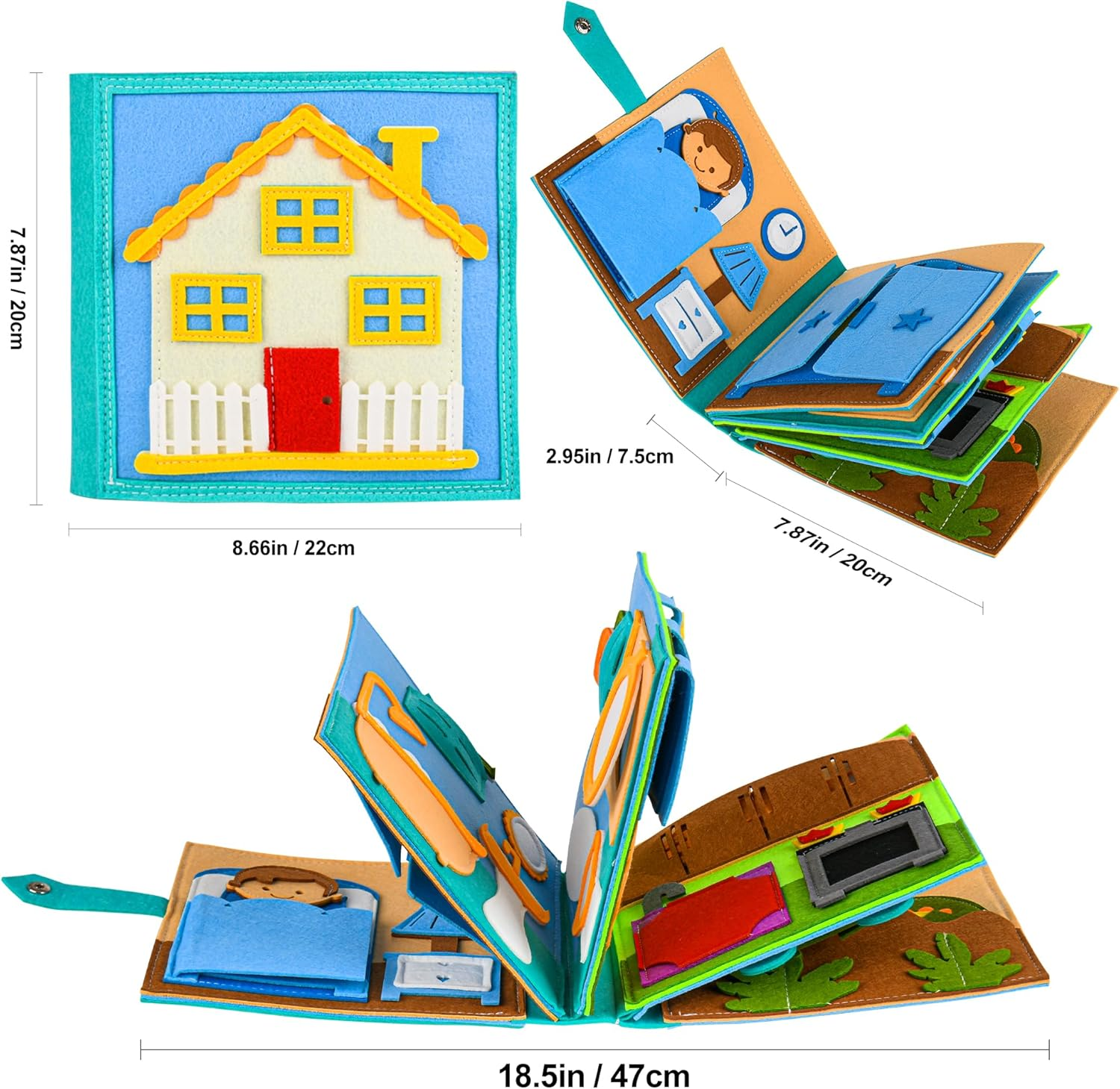 Busy Board, Toddler Travel Toys, Quiet Book, Sensory Toys for Toddlers 2 3 4, Montessori Toys for Toddler Activities Board, Educational Toys for 2 Year Old Girls Boys Gift image number 4