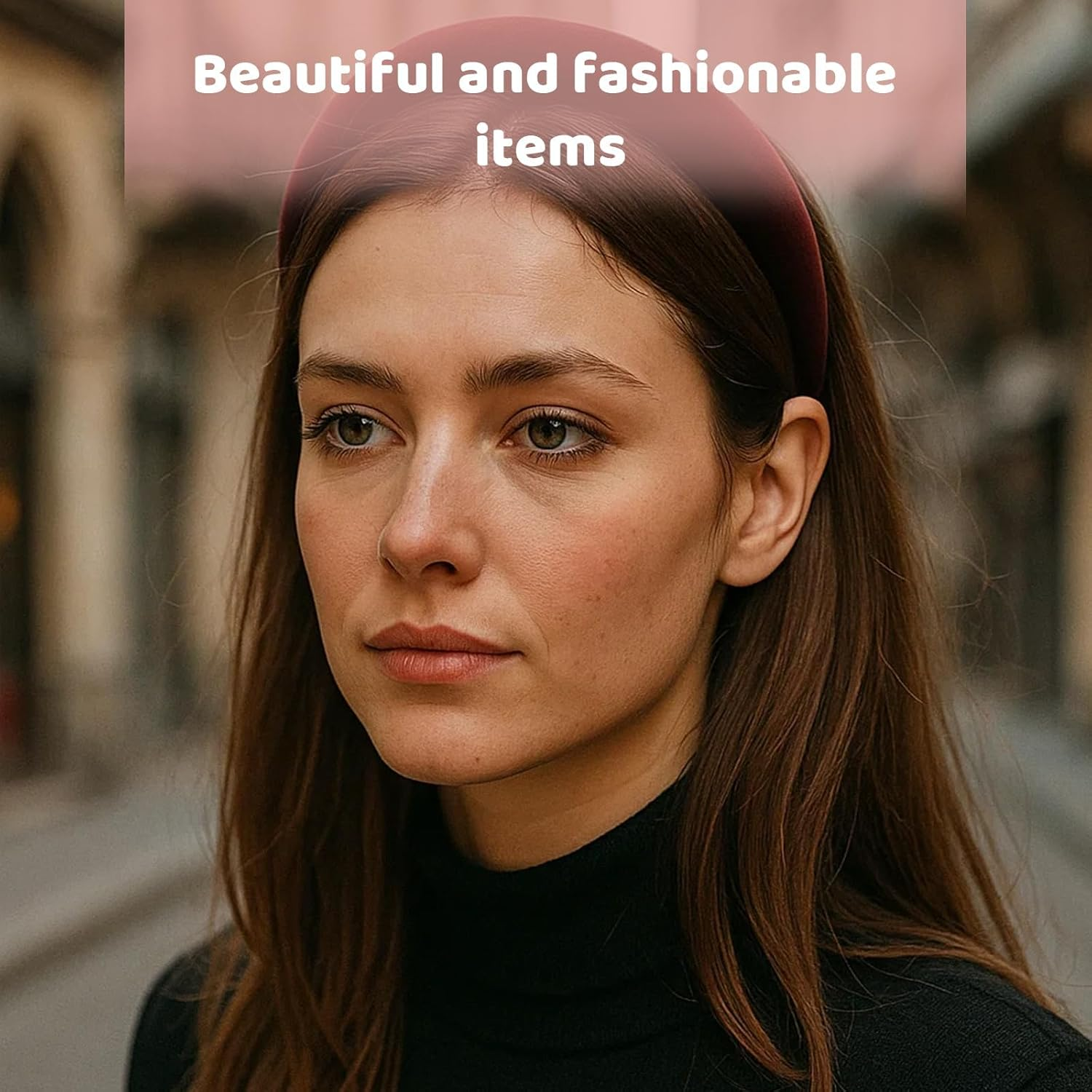 Pack of 4 Wide Velvet Headbands, Wide Velvet Headbands, Band Headbands, Hard Headbands, Non-Slip Hard Headbands for Women and Girls image number 2