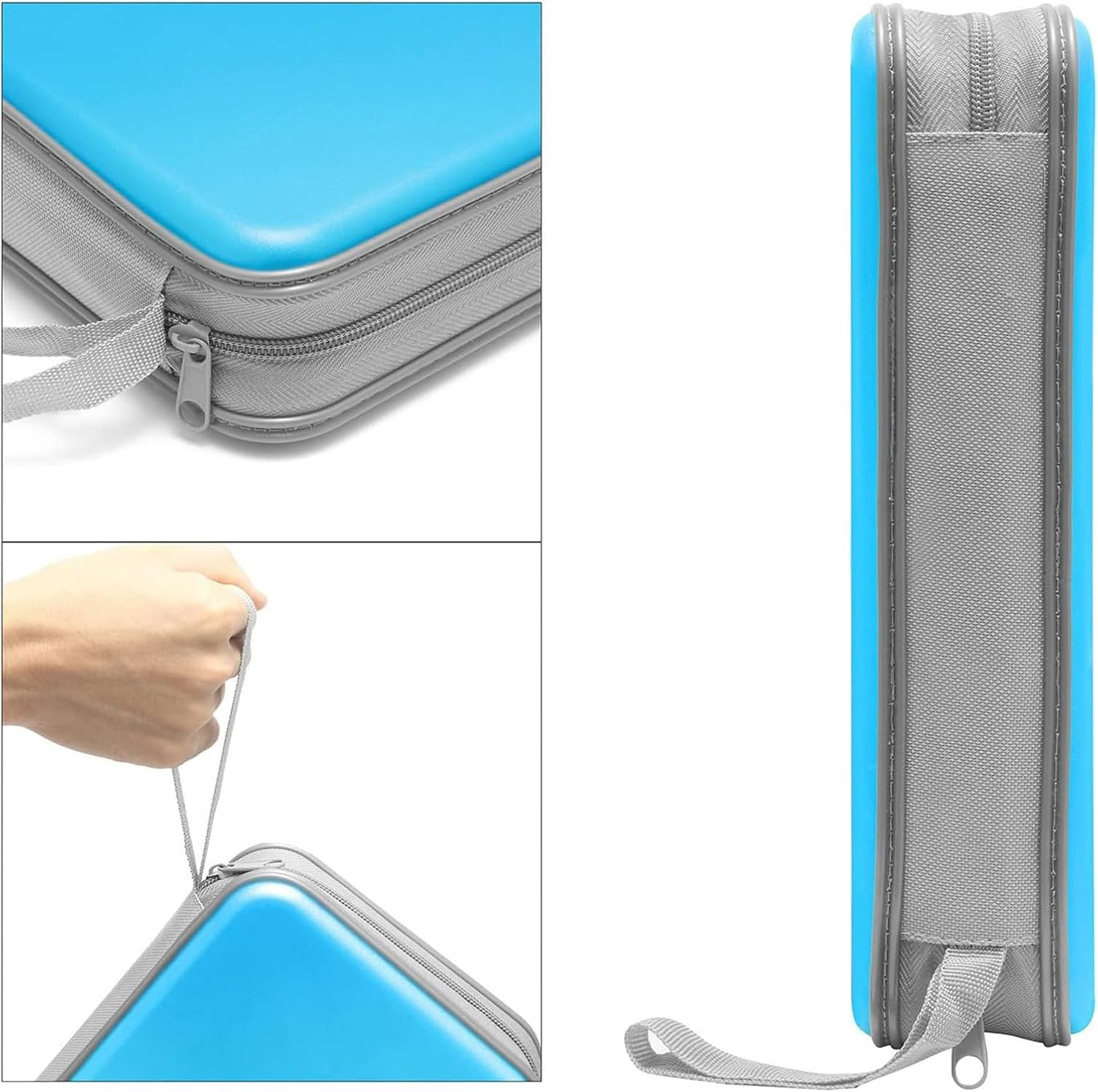 Portable CD Storage Case, 50-80 Capacity Car DVD Case, CD Case Holder Organizer for Vehicle, Travel, Office (Blue) image number 5