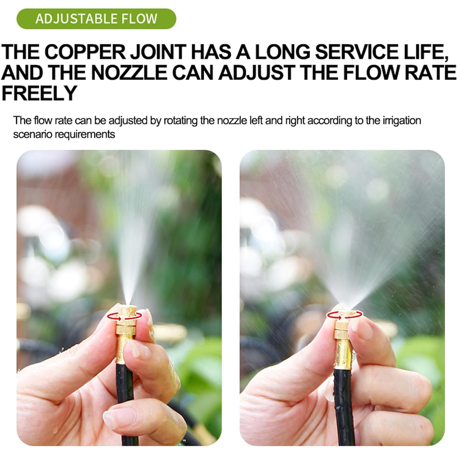 ​​Drip Irrigation Kit Automatic Watering System for Potted Plants, 360 Degree Adjustable Copper Micro Sprinklers, Quick Connect Tubing Fittings for Garden, Lawn, Patio, Balcony(25 Nozzles)