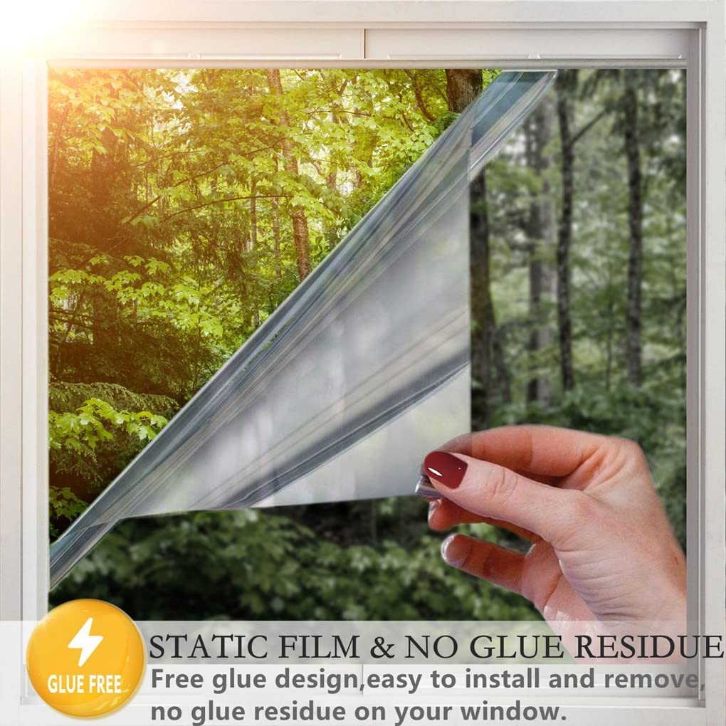 Arthome Heat Blocking Window Film Kit Anti-Uv 90X254Cm, Heat Control Window Stick Tint Reflective No Glue Static Cling Adhesive DIY One Way Film for Home and Office Sun Glare Reduction with Tool&hellip; image number 3