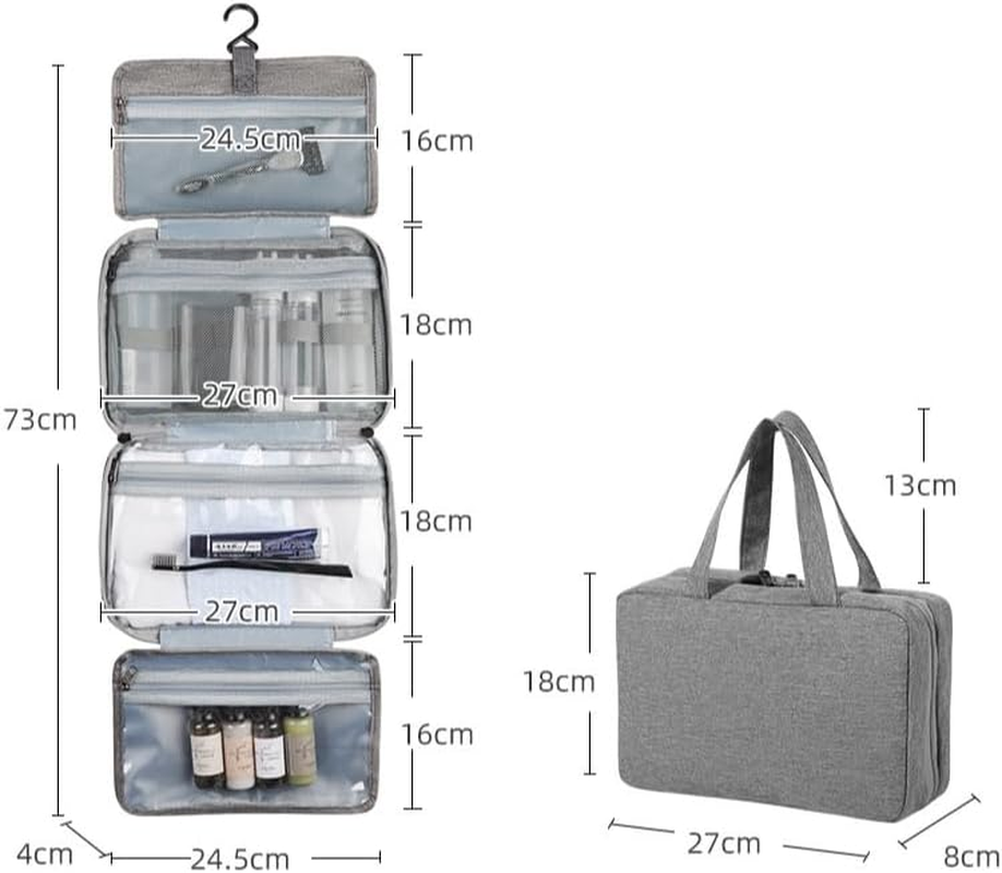 Toiletry Bag for Women (Grey) image number 6