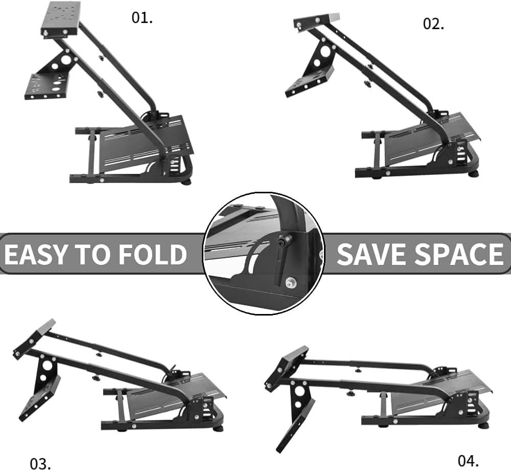 Dardoo Racing Steering Wheel Stand with Shifter Lever Fit for Logitech G27 G25 G29 G920, Thrustmaster, PC, PS4, Platforms Gaming Racing Simulator Wheel Stand Adjustable Foldable without Wheel,Shifter image number 6