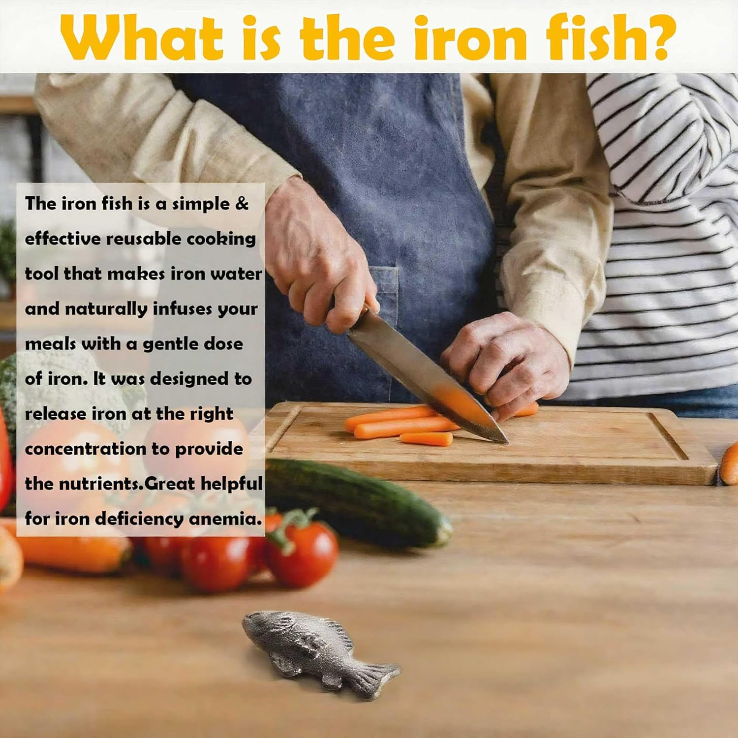 YDCZTYGY 2 Pack Lucky Iron Fish, Add Natural Sources of Iron to Food and Water Effective and Safe Cooking Tool