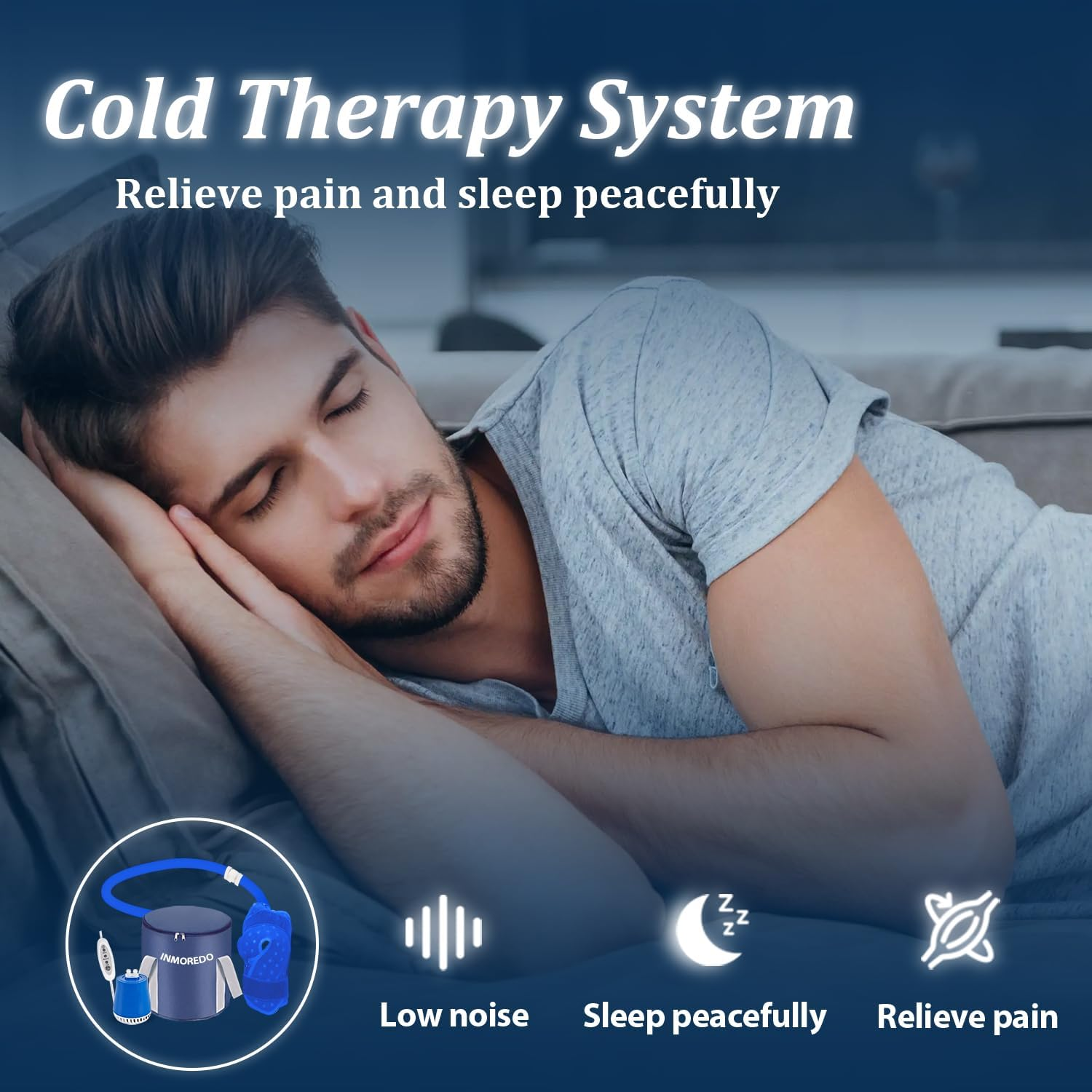 Cold Therapy Machine, Programable Ice Therapy Machine, for Knee Replacement, Post-Surgery Recovery, ACL, Pain Relief, for Sports Injuries, Sprains, Reduce Swelling, Knee Pad image number 6