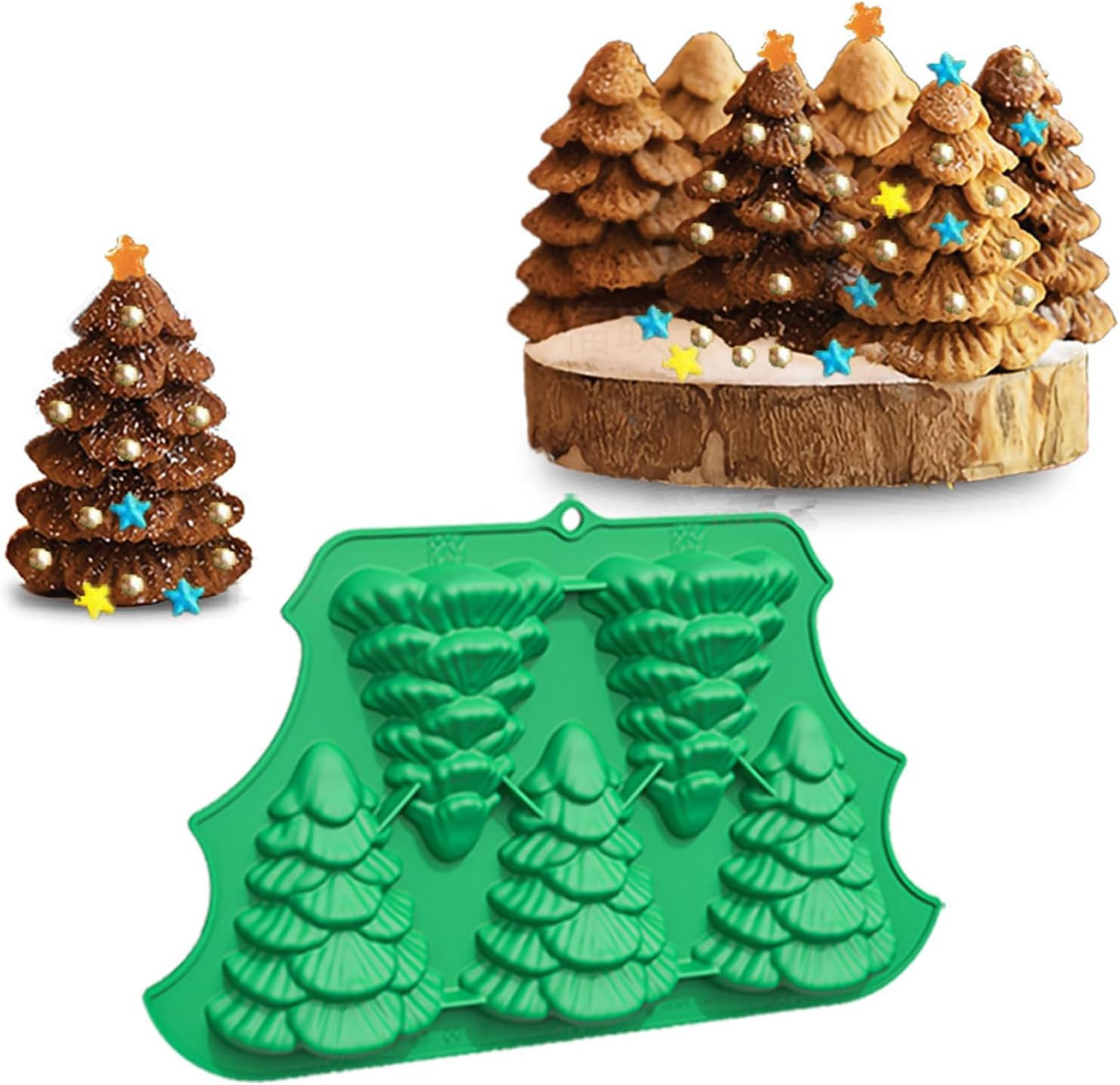 Pattern Christmas Chocolate Moulds Silicone Christmas Cake Chocolate Mould Christmas Silicone Fondant Moulds Silicone Christmas Fondant Moulds 3D DIY Baking Tools image number 3