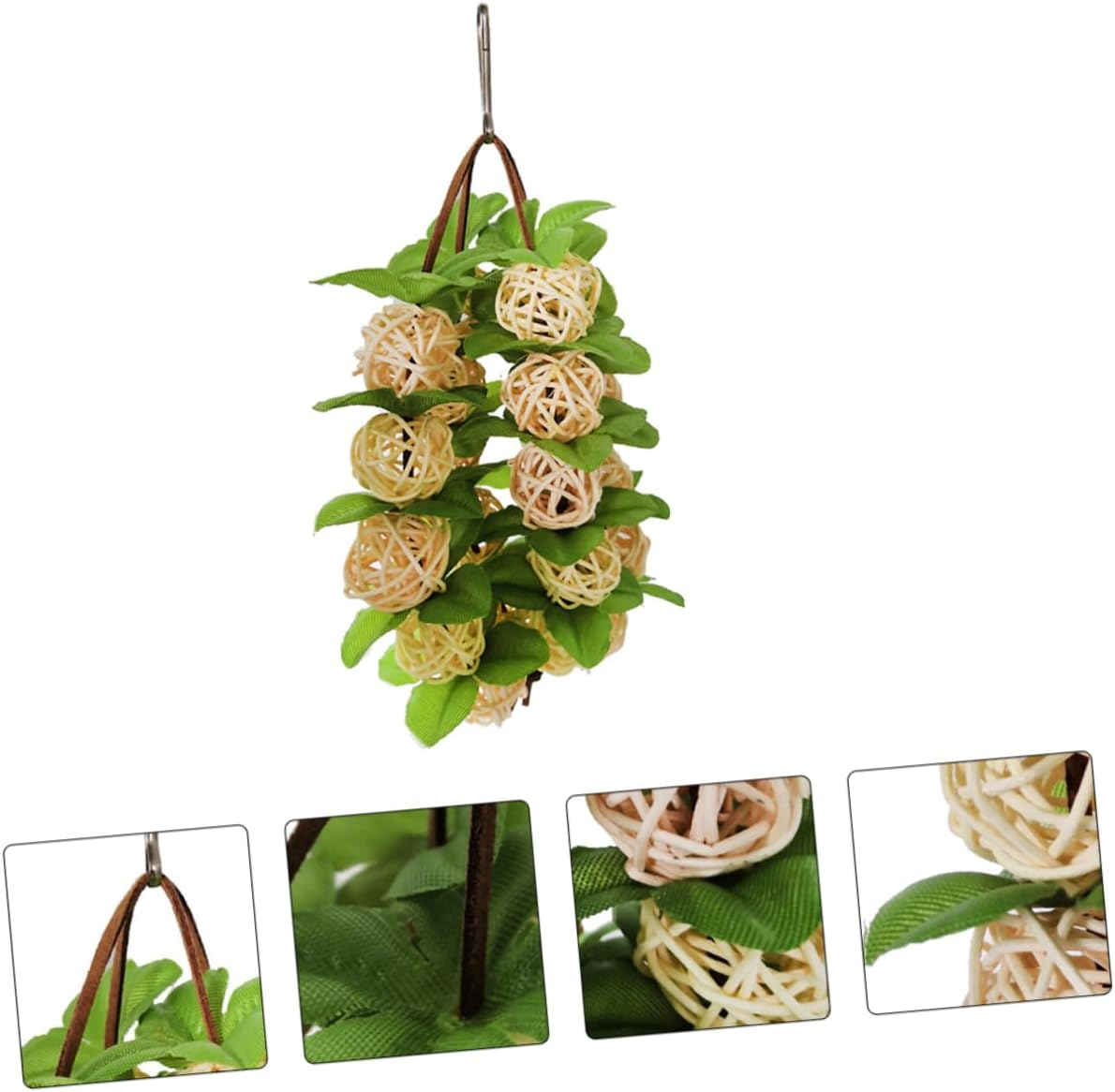 Ipetboom Toys for Birds Hanging Rattan Ball Bird Bird Plaything Pet Chewing Supplies image number 6