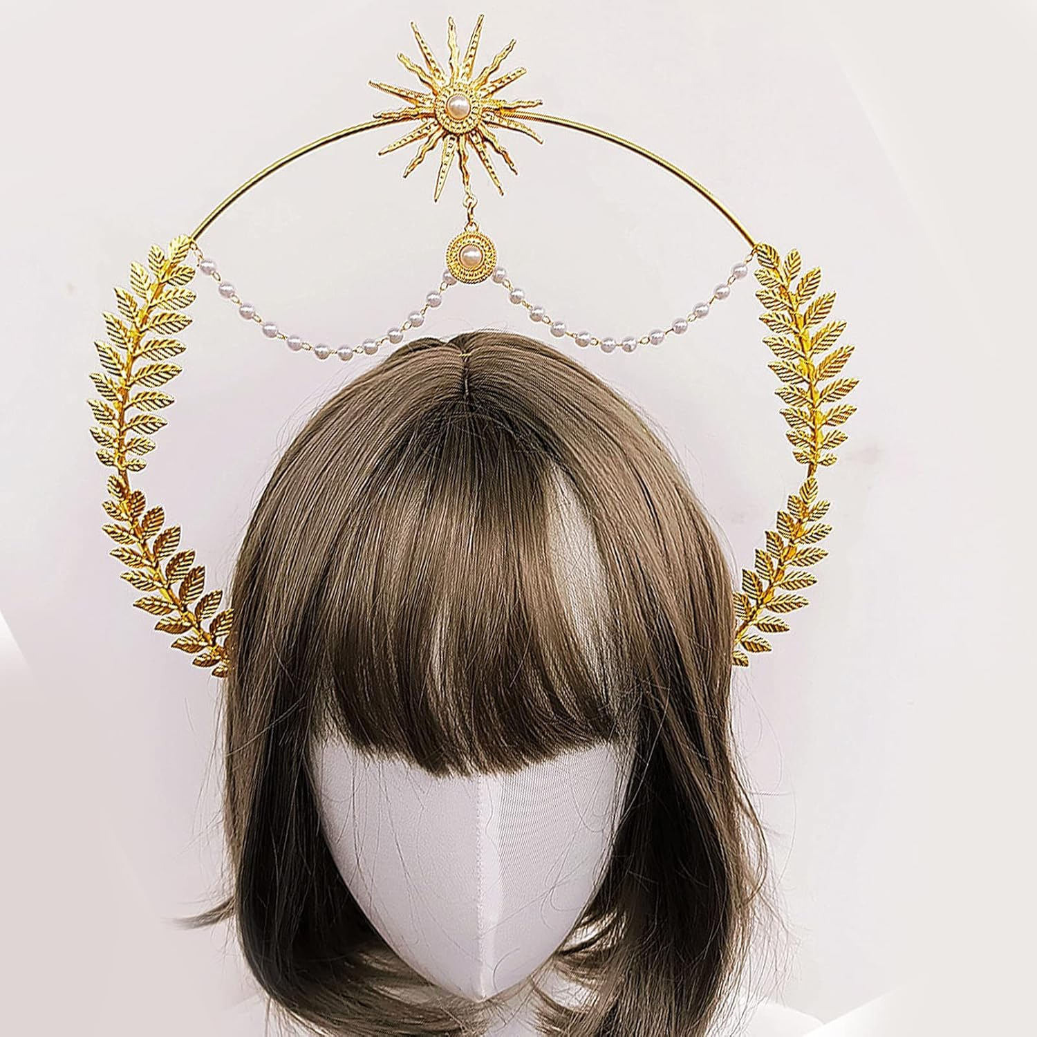 Halo Crown Headband Virgili Wedding Headband Sun Headband Boho Tiara Headdress Party for Women image number 4