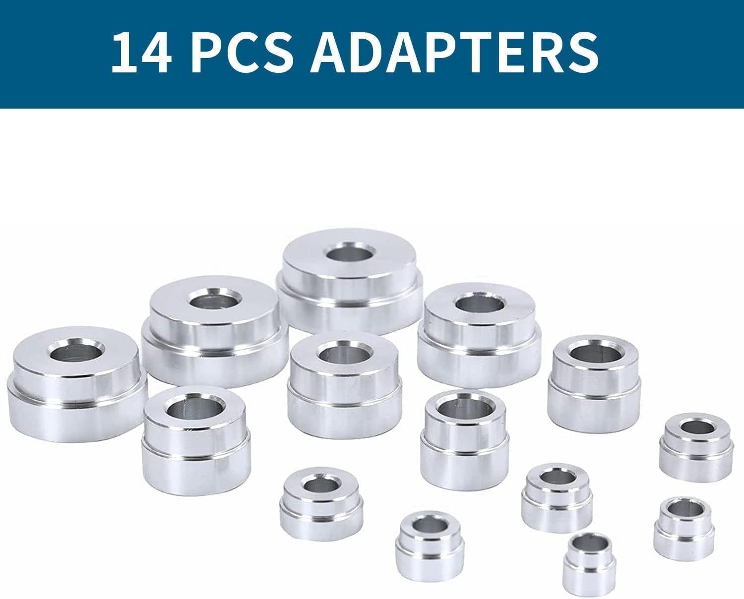 Bearing Race and Seal Driver Set, 17Pcs Auto Bearing Race Seal Driver Disc Tool Master Set Wheel Axle Bushing Removal Kit with Blue Carrying Case for Motorbikes, Bikes Wheel Bearings Kit image number 1