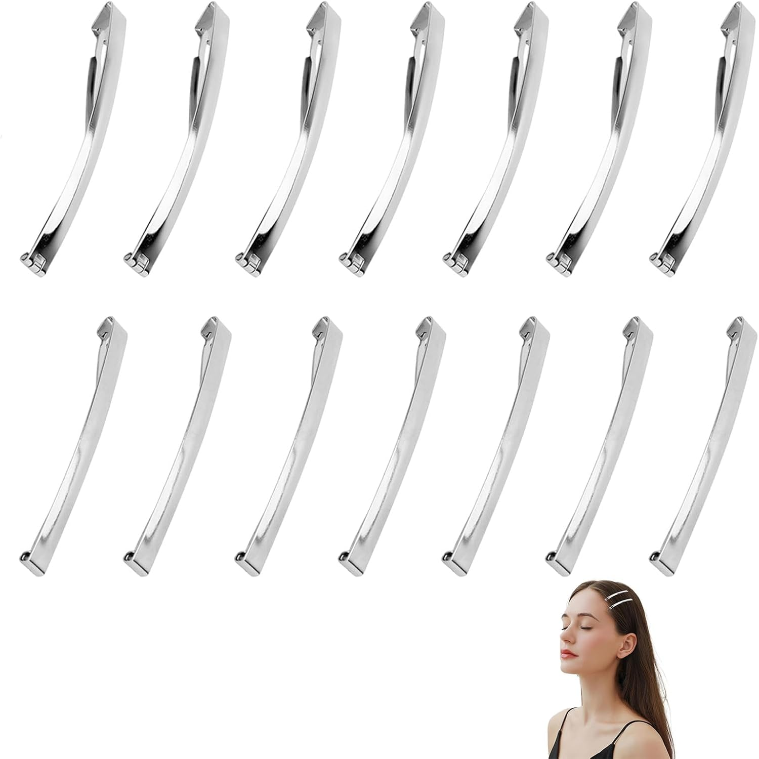 14 Pieces Metal French Barrette Clip for All Hair Types, Especially for Fine Hair, Stable Hold Stylish Accessory image number 1